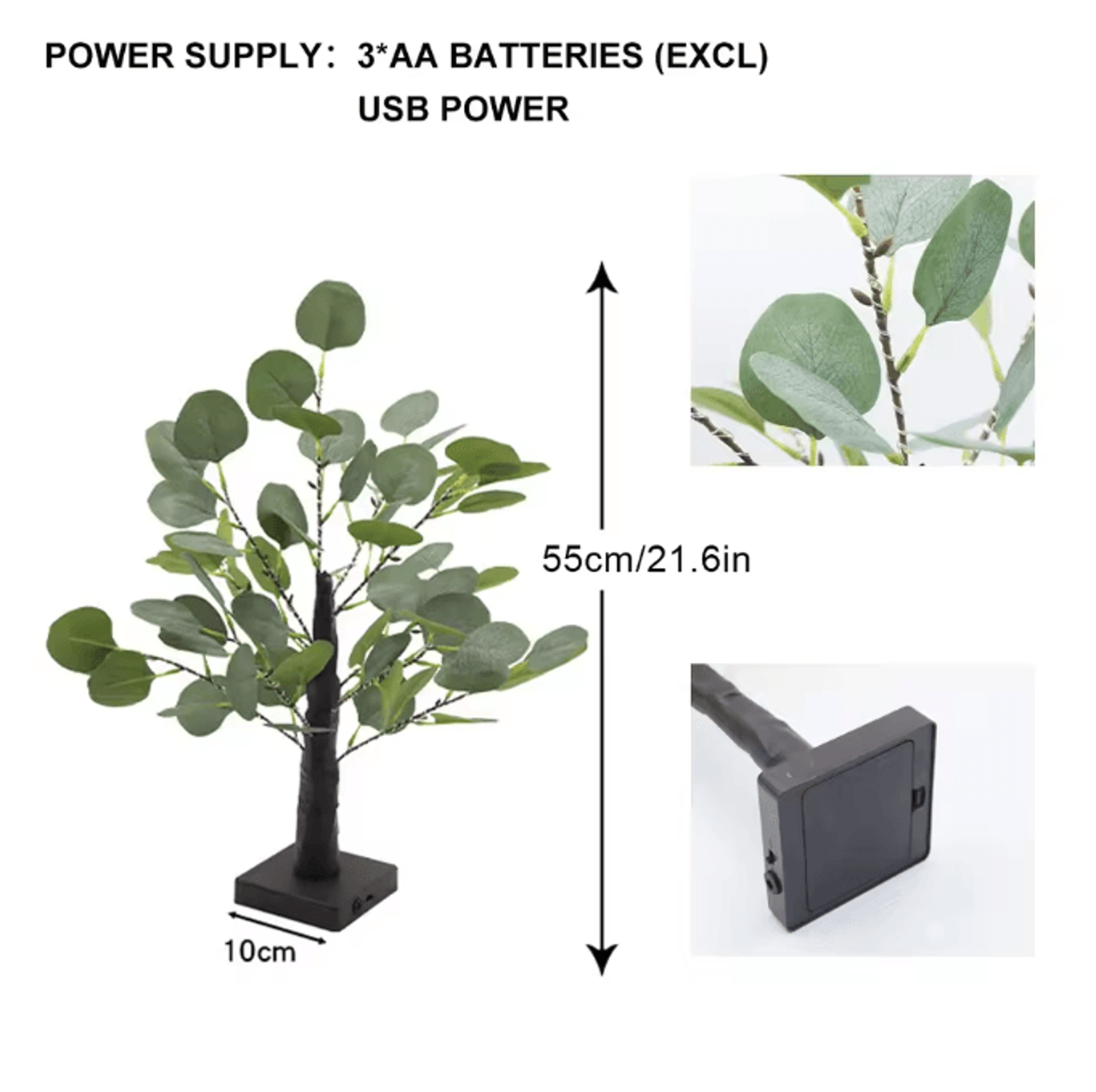 Eucalyptus Birch Tree Fairy Lights  USB  Battery Powered Decorative Desk Lamp 5