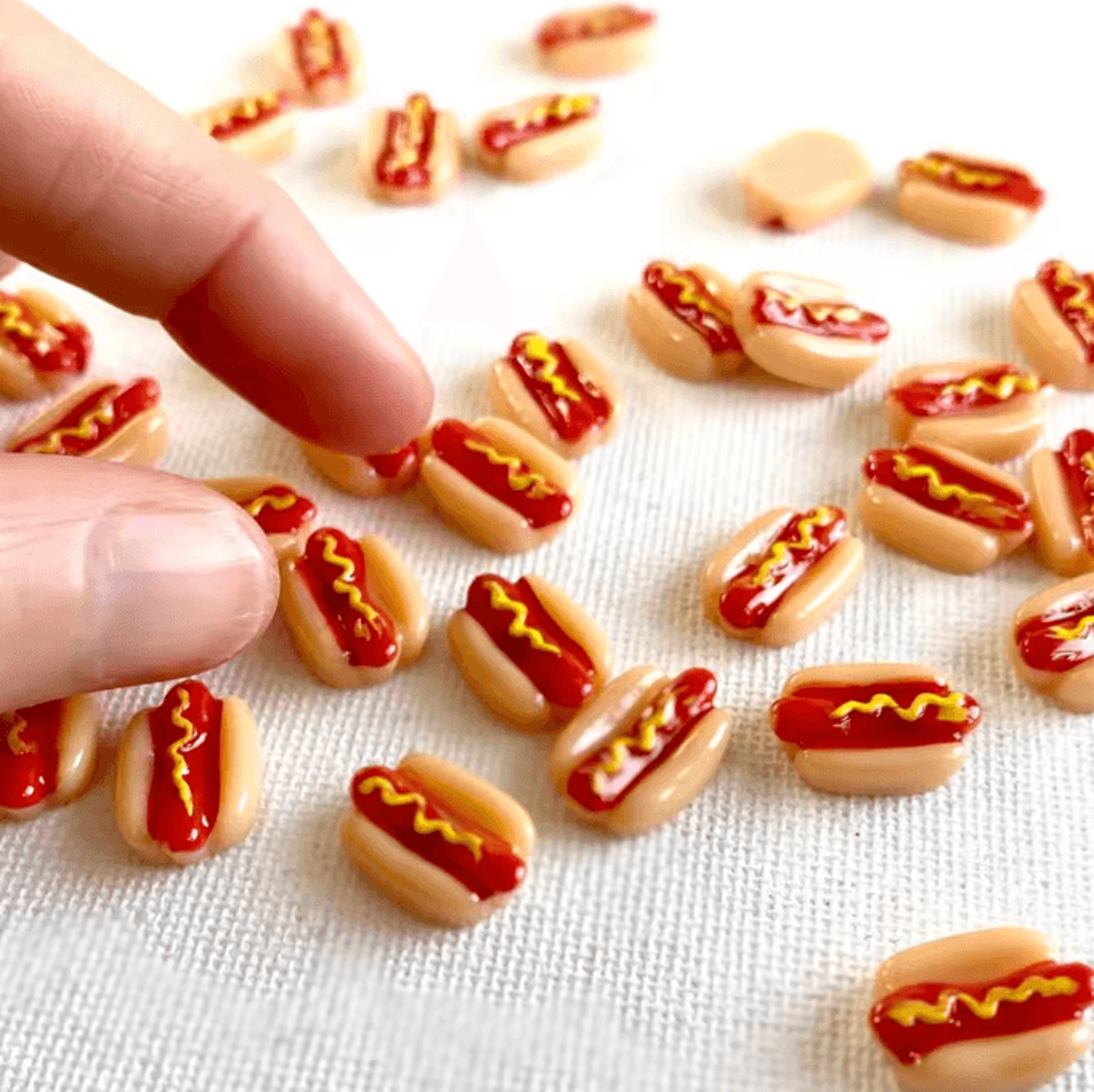 Mini Resin Hotdog Set  Kawaii Dollhouse DIY Food Miniatures 1