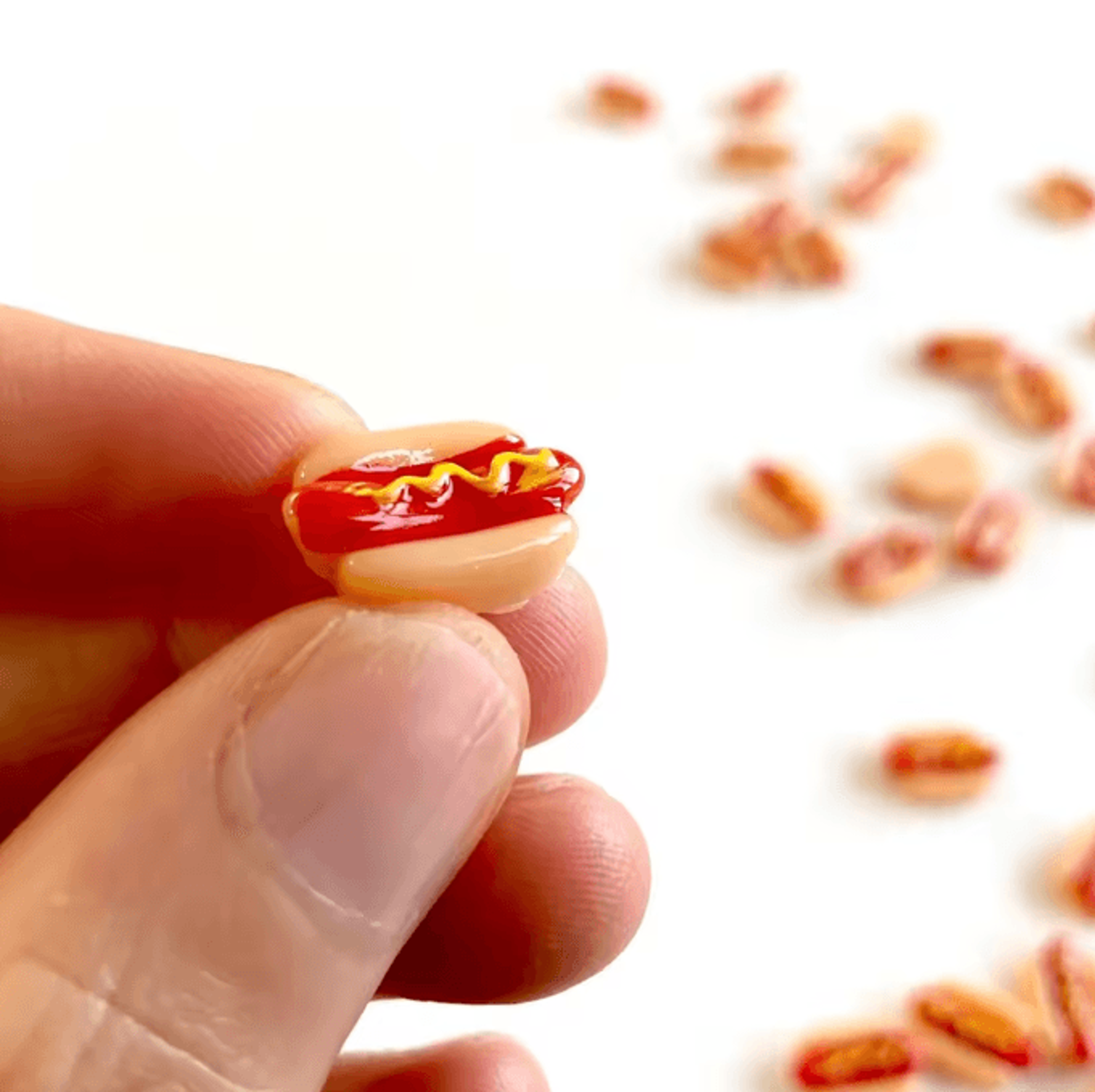 Mini Resin Hotdog Set  Kawaii Dollhouse DIY Food Miniatures 3