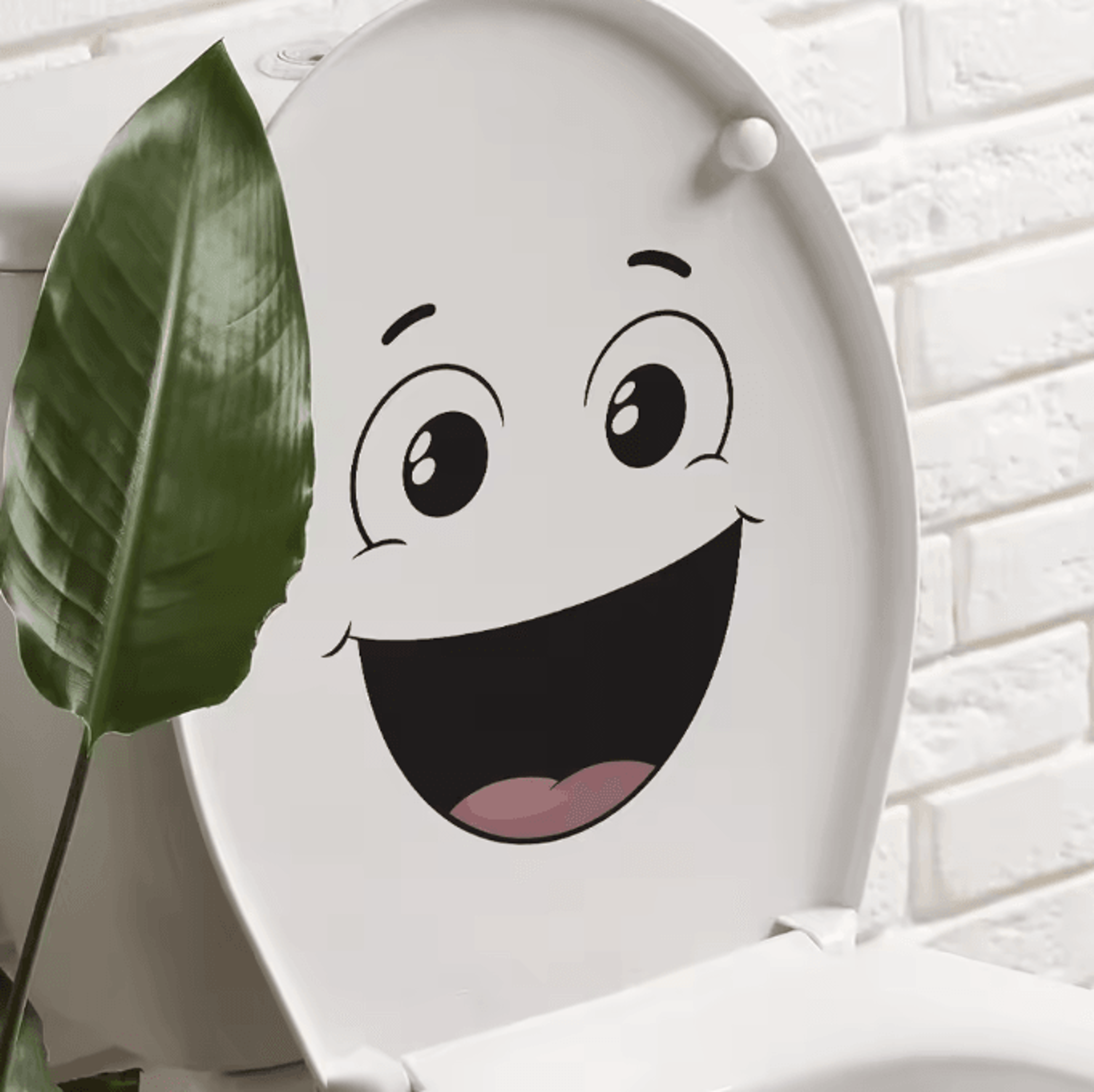 Funny Smiley Face Wall Sticker  Cartoon SelfAdhesive Bathroom Decor 4