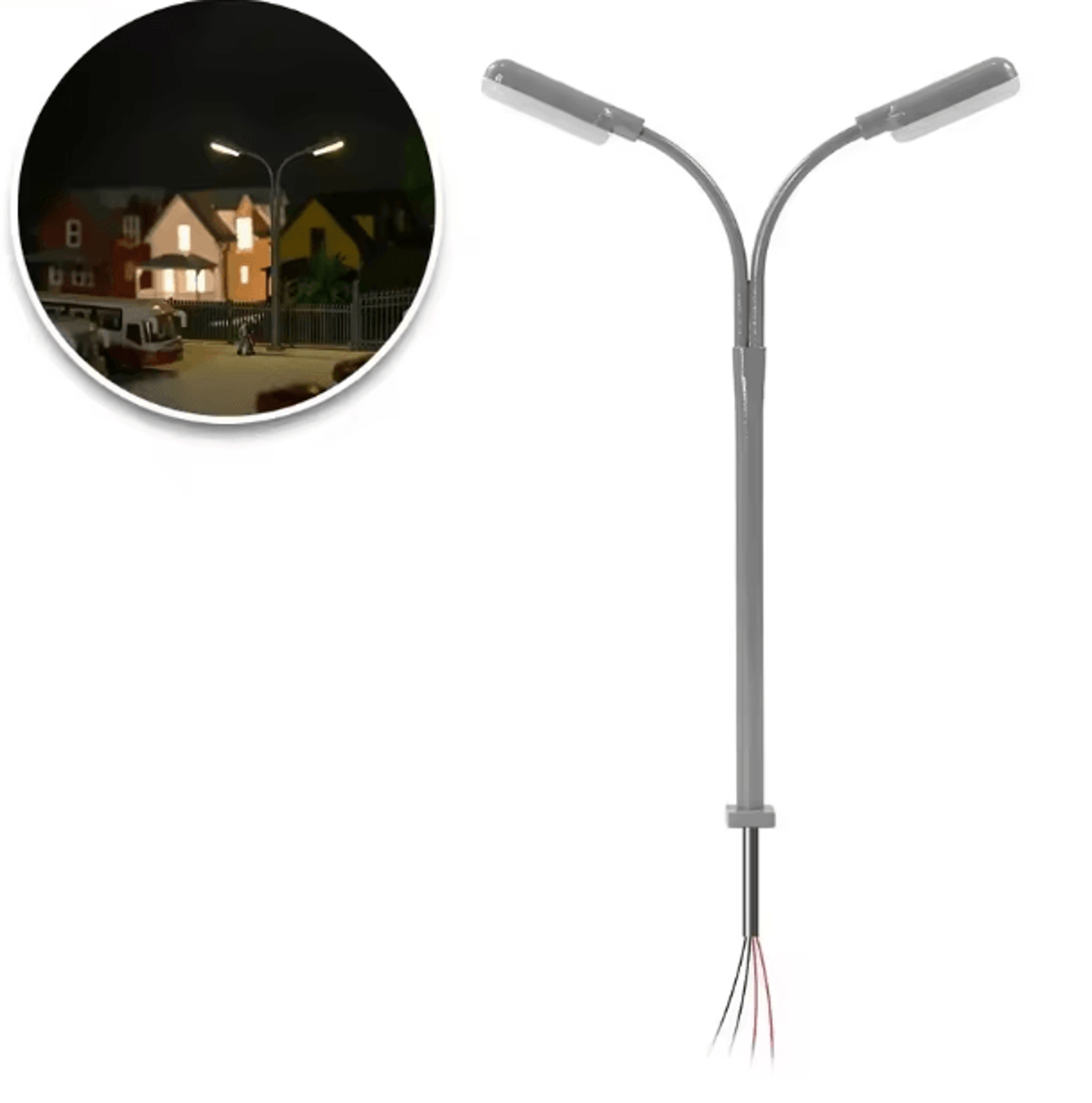 N Scale Street Lights Set  Miniature LED Lamp Posts For Model Train  Diorama Lighting 5