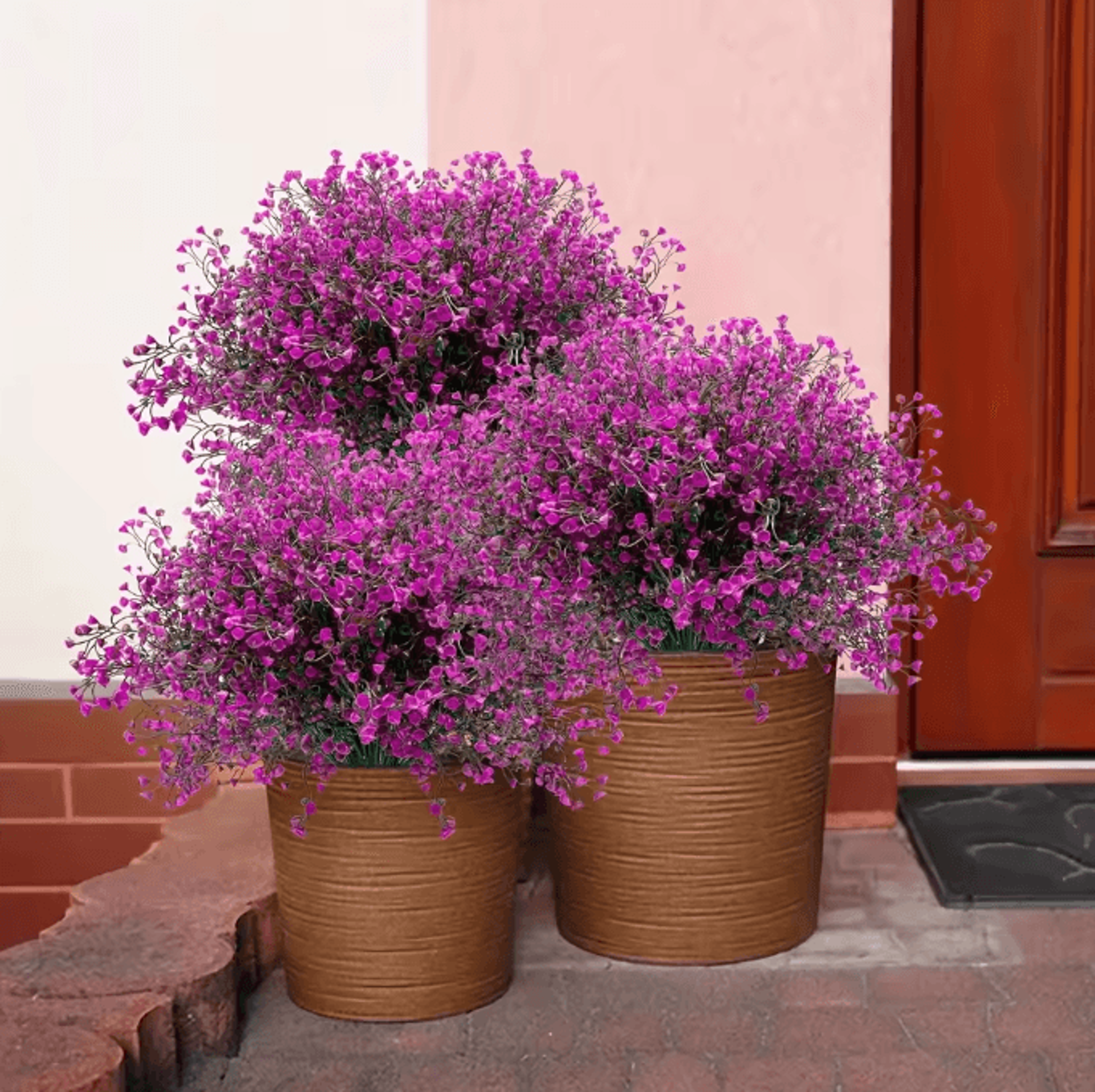 12 Bundles UV Resistant Artificial Outdoor Flowers  Lifelike Plastic Shrubs For Garden  Window Box  2