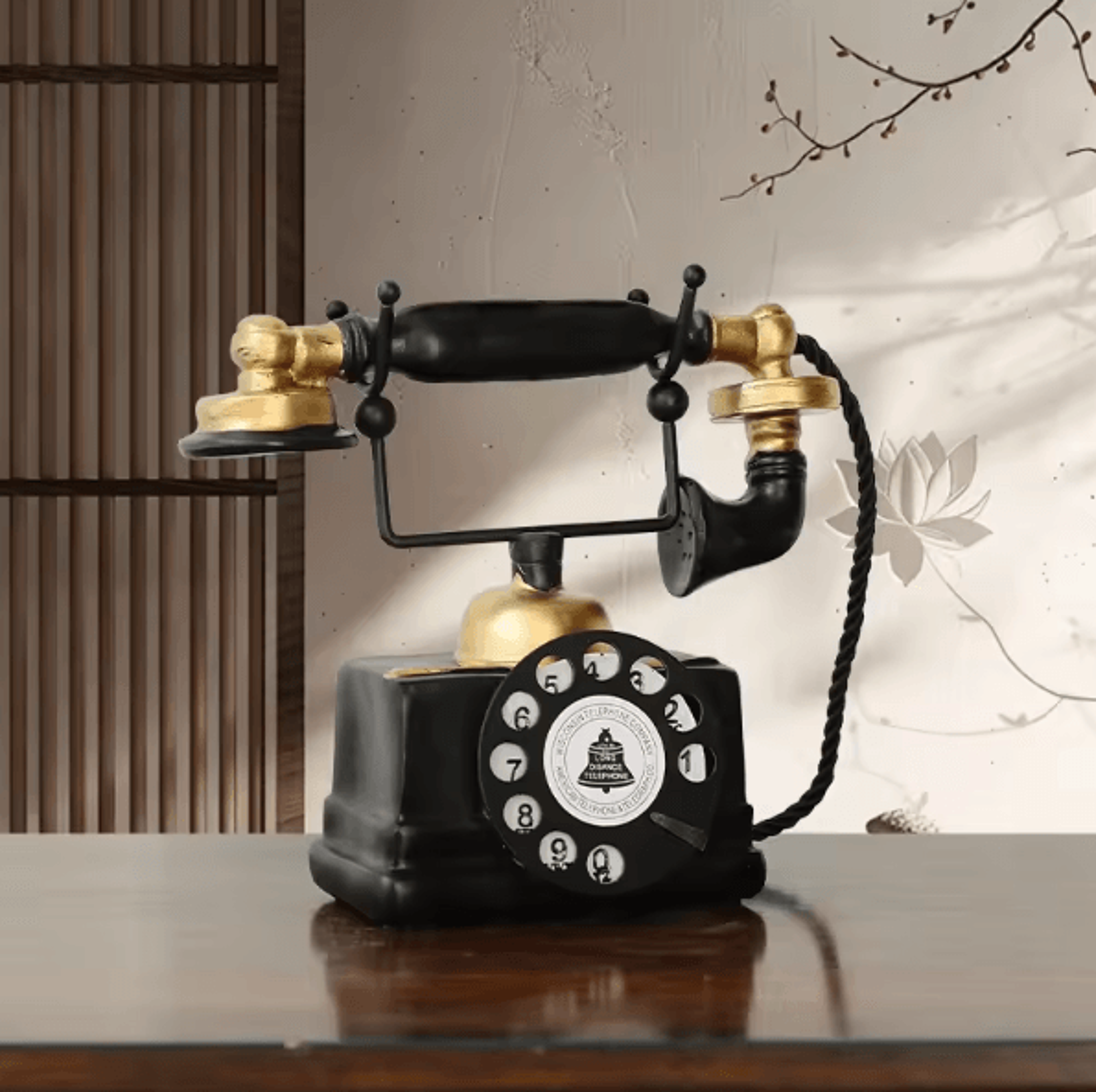 Vintage Retro Telephone Decor  Antique Style Resin Phone Ornament For Living Room  Office 1