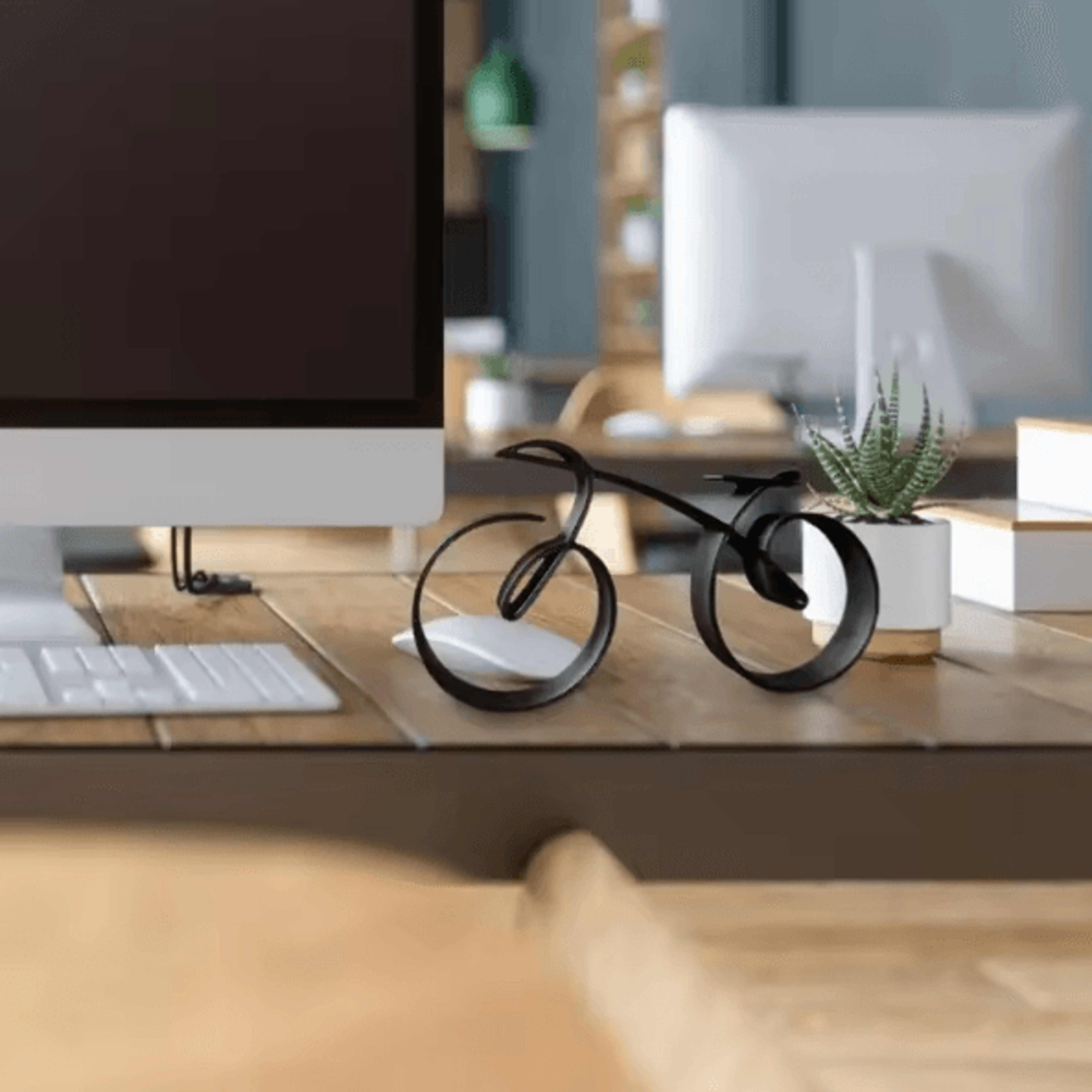 Minimalist Acrylic Bicycle Sculpture  Modern Desk Decor Bike Ornament For Home  Office 3