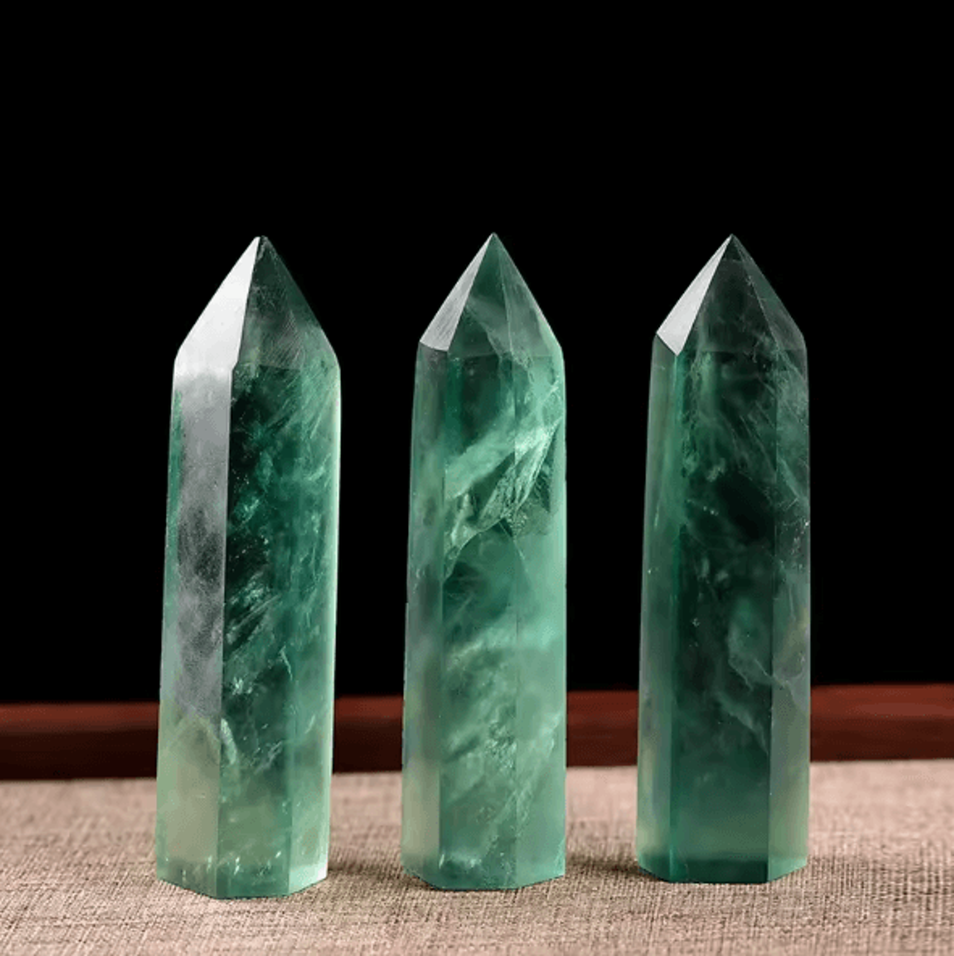 Natural Green Fluorite Crystal Wand  Polished Obelisk Healing Stone  Room Decor 0