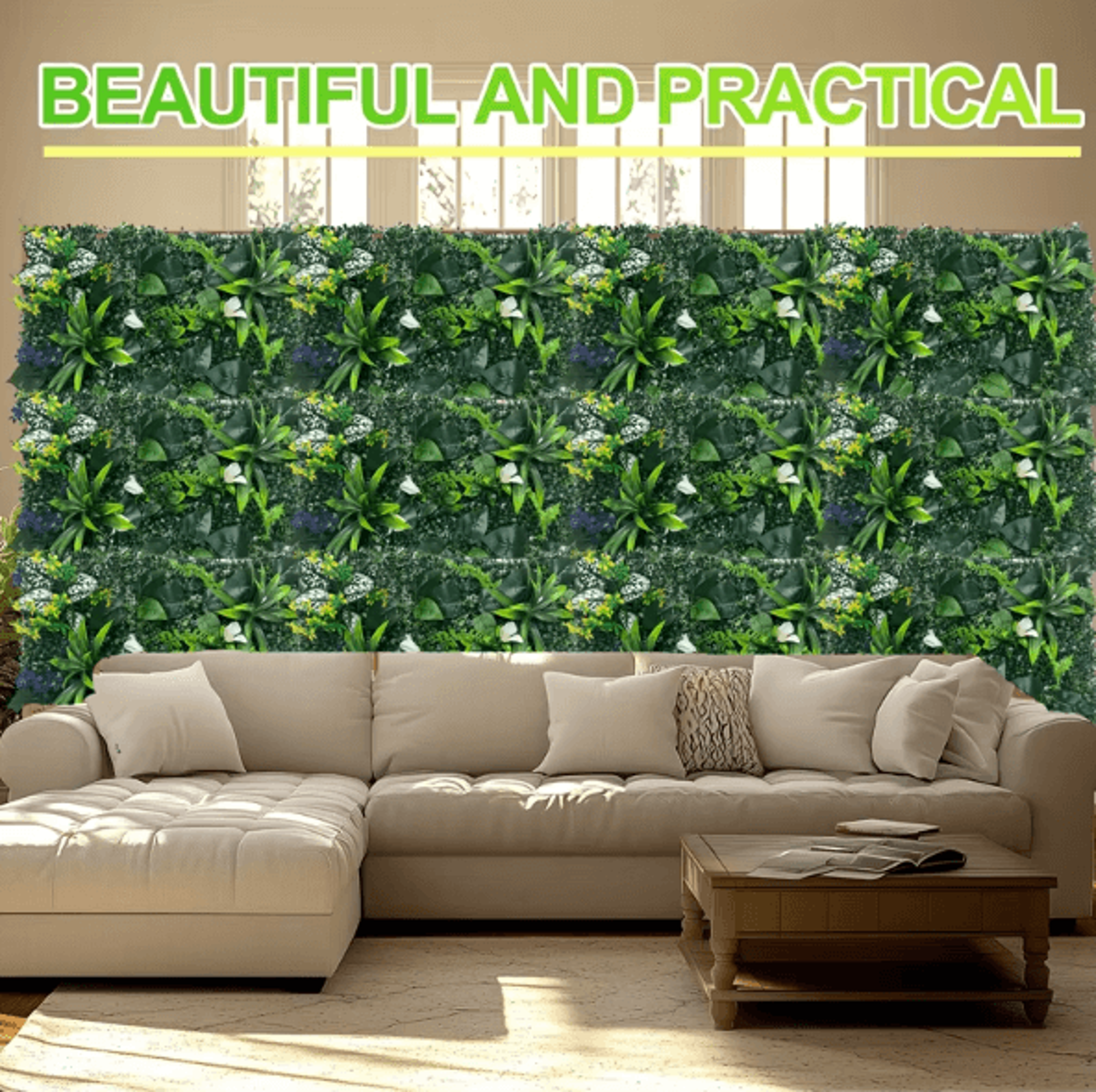Artificial Greenery Wall Panels  Lifelike Plant Wall Decor For Garden Wedding  Home Backdrop 0