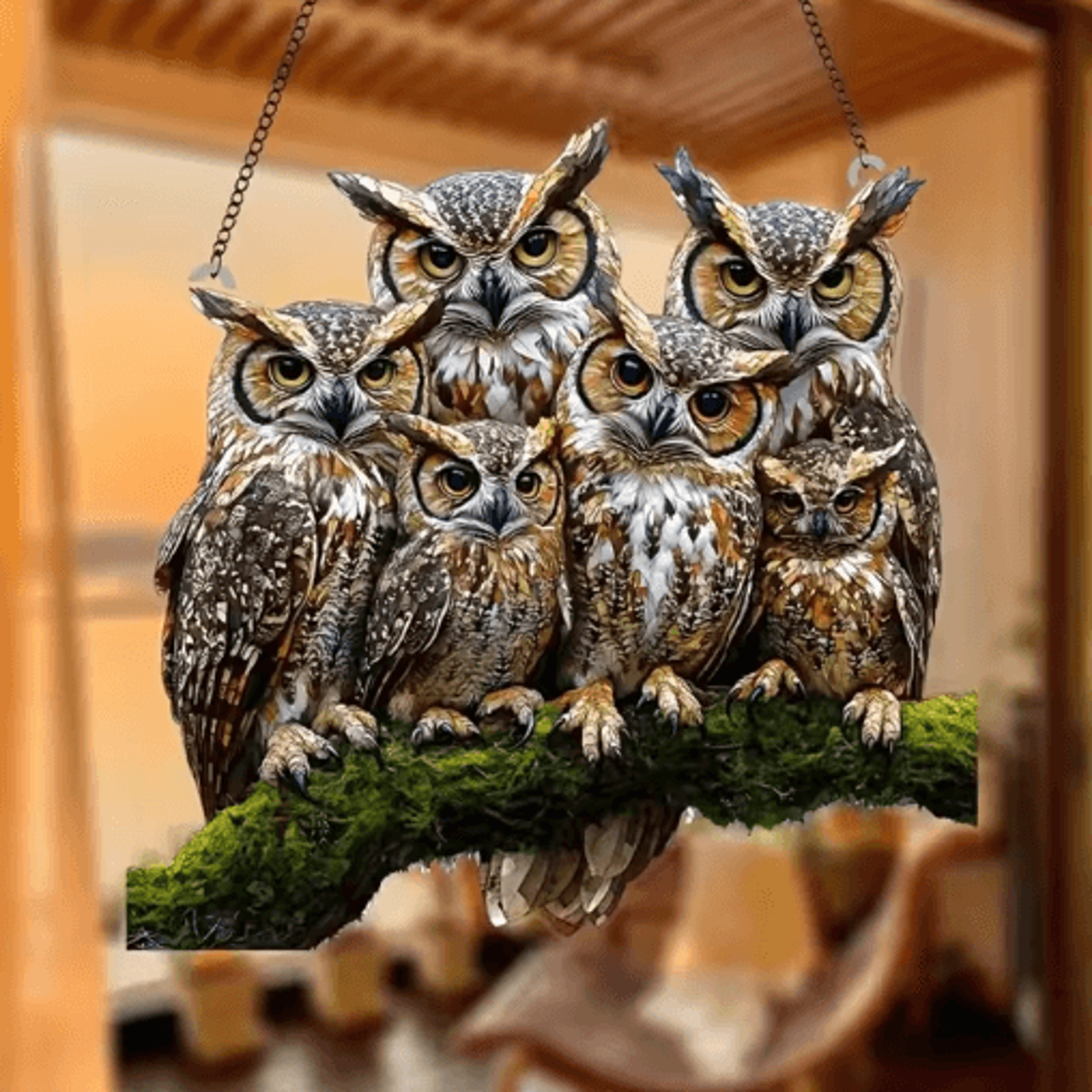 Colorful Owl Pendant Light  Decorative Animal Hanging Lamp For Home  Garden 2
