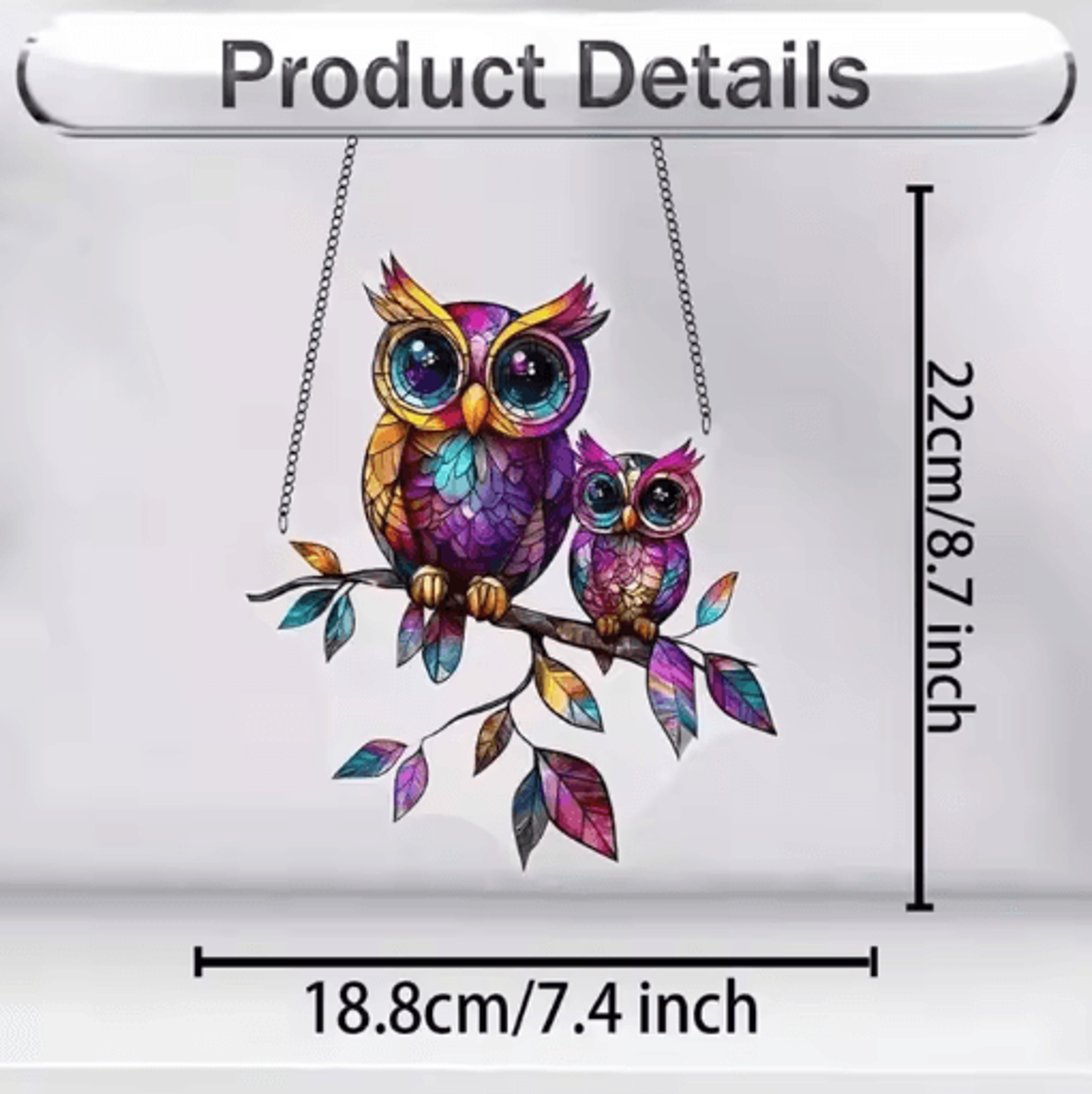 Colorful Owl Pendant Light  Decorative Animal Hanging Lamp For Home  Garden 6