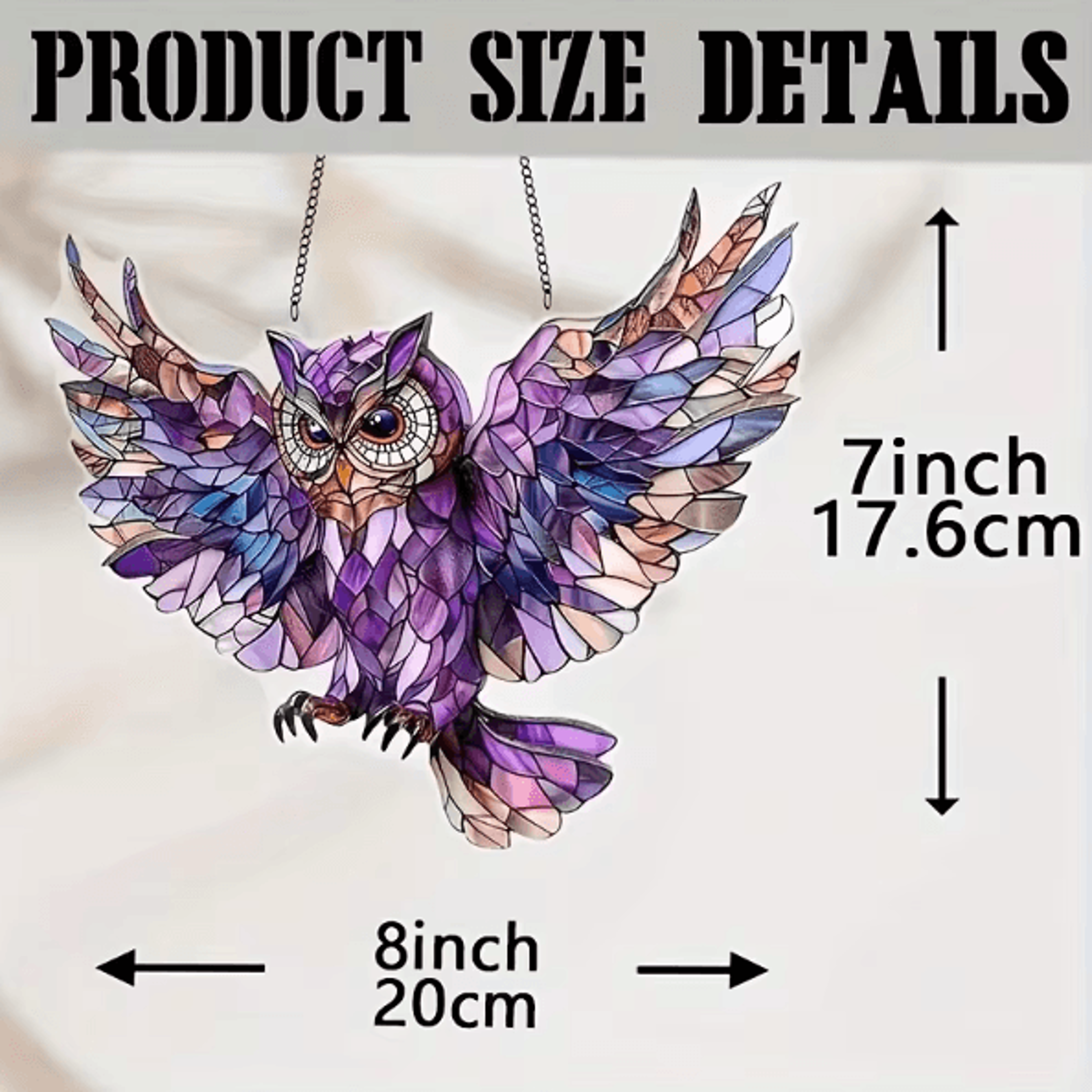 Colorful Owl Hanging Wall Decor  Decorative Plastic Bird Ornament For Home  Gifts 4