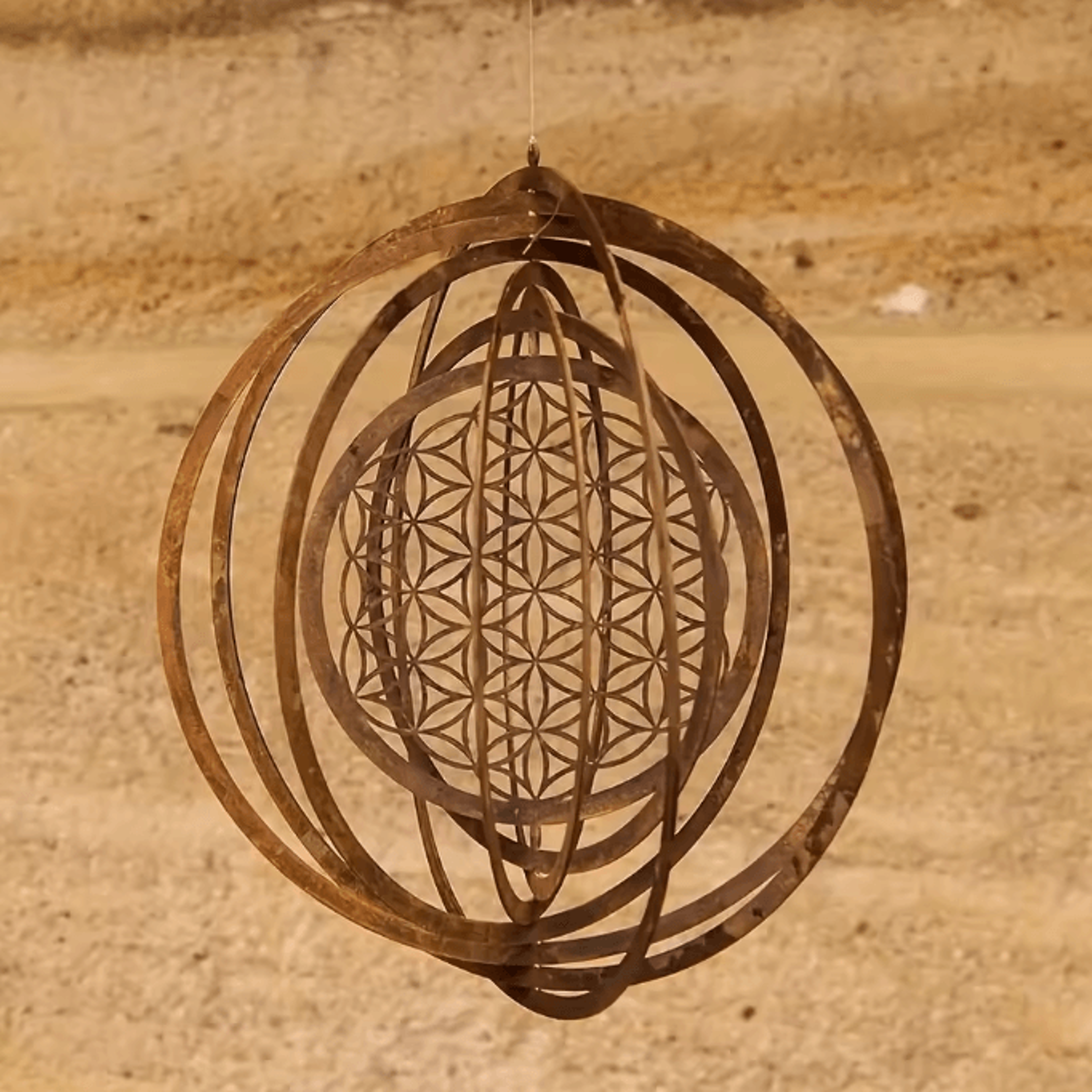 Rustic Metal Spiral Wind Spinner  Hanging Weather Vane Decor For Balcony Garden  Window 4
