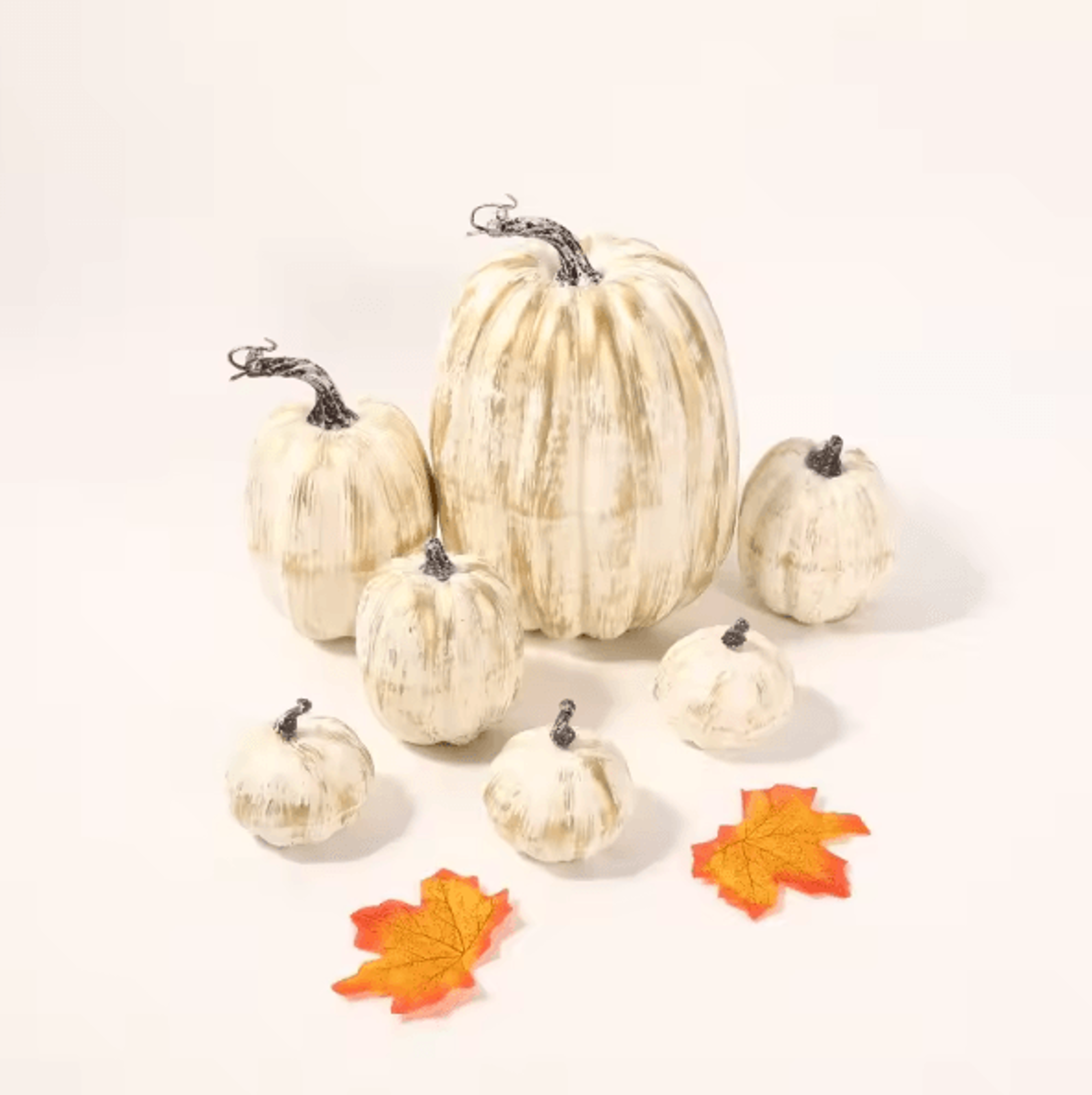 HarvestGlow 7PCS Artificial Pumpkin Set Halloween  Autumn Decor 4