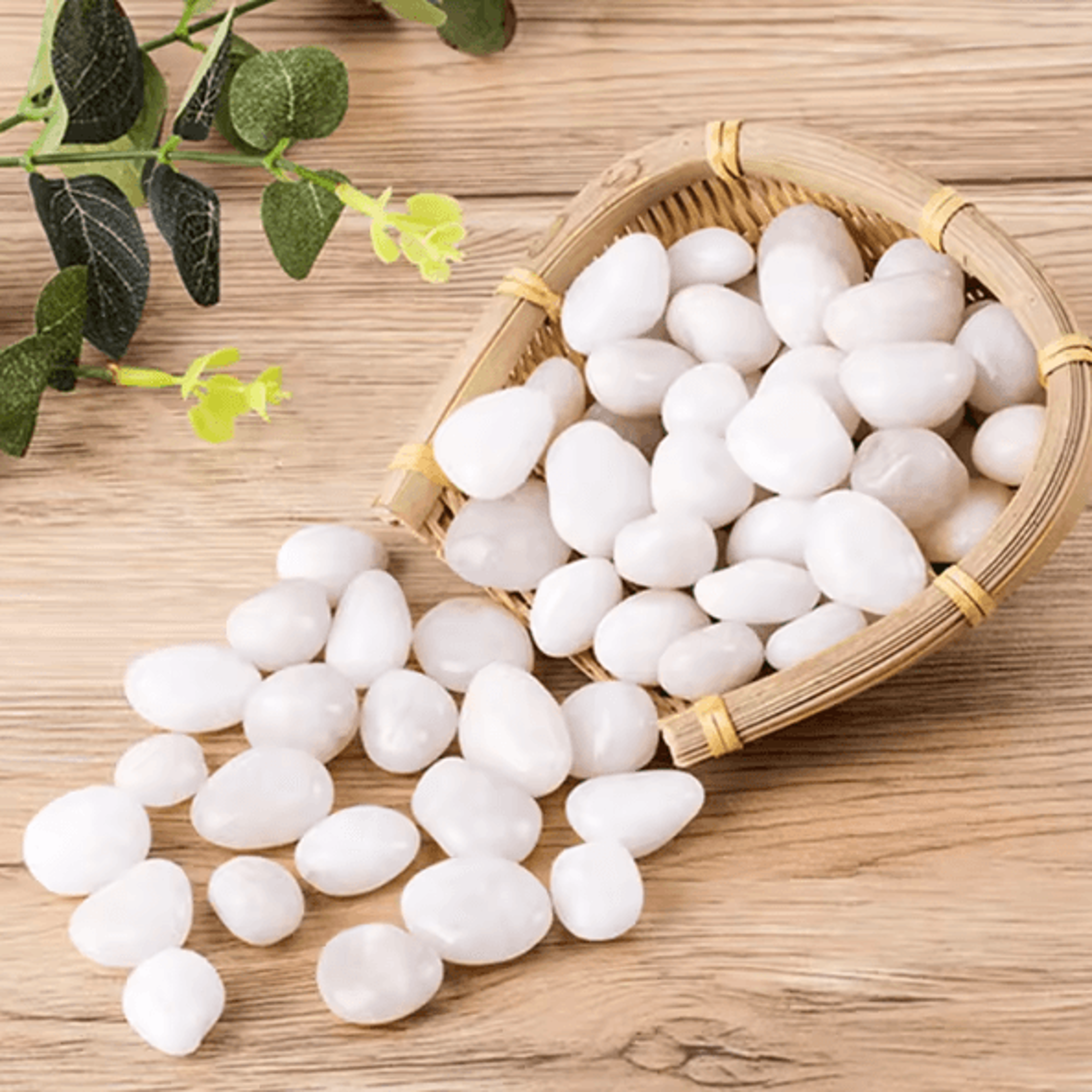 CrystalWhite 300g800g Natural Polished Pebbles Aquarium  Garden Decor Stones 2
