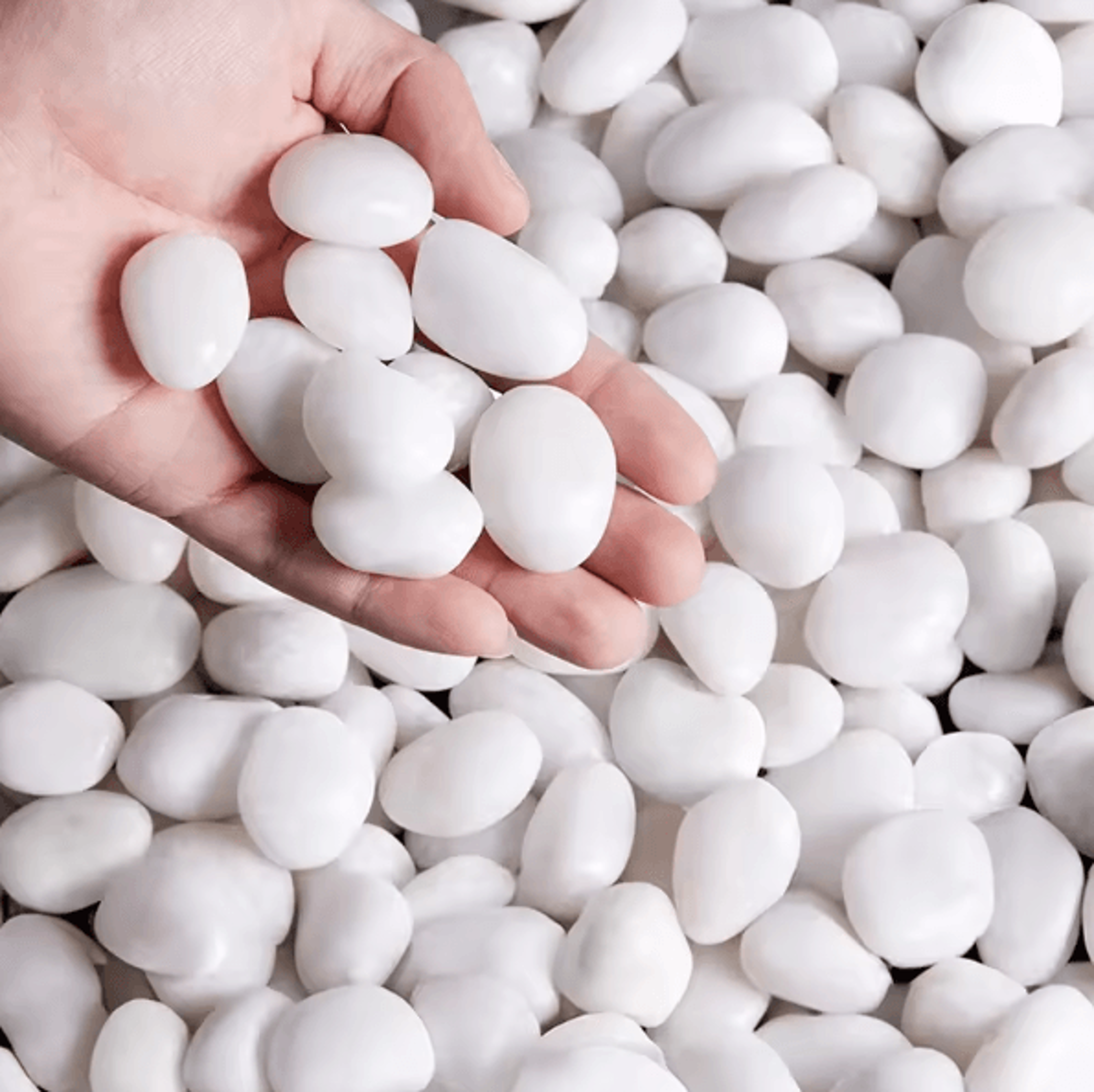 CrystalWhite 300g800g Natural Polished Pebbles Aquarium  Garden Decor Stones 3