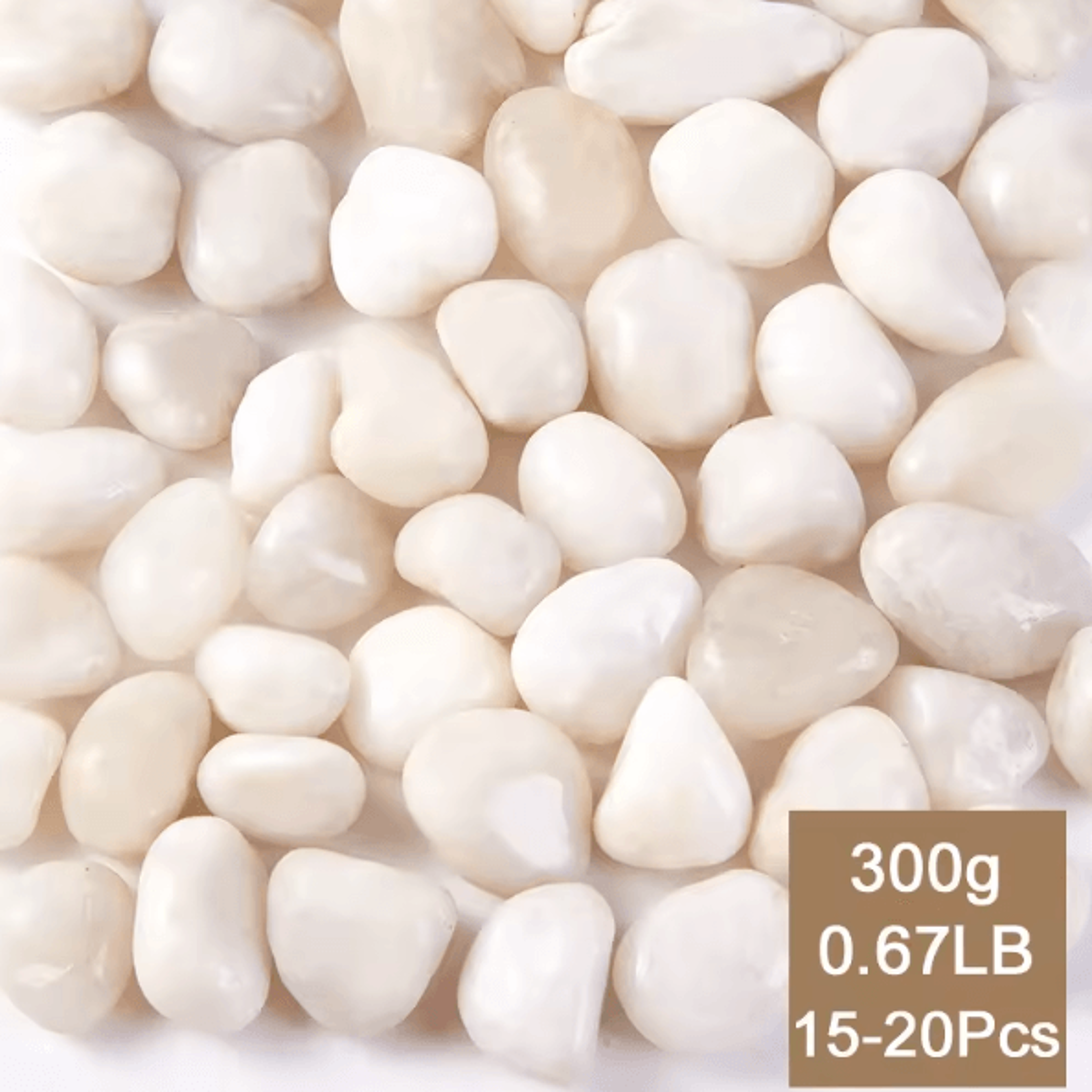 CrystalWhite 300g800g Natural Polished Pebbles Aquarium  Garden Decor Stones 6