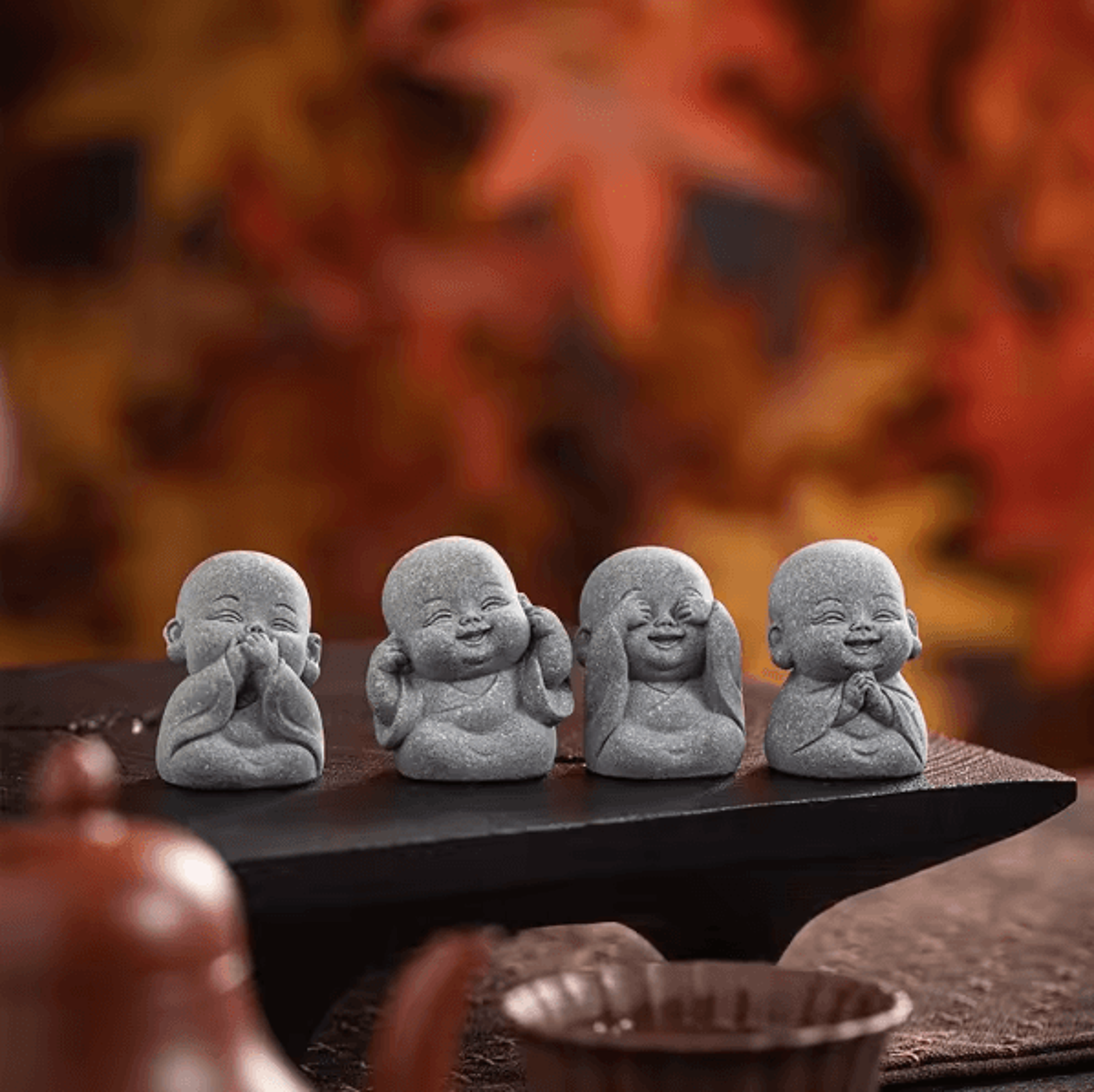 ZenSoul 14PCS Cute Mini Monk Statues Serene Meditation Decor For Desk  Garden 2