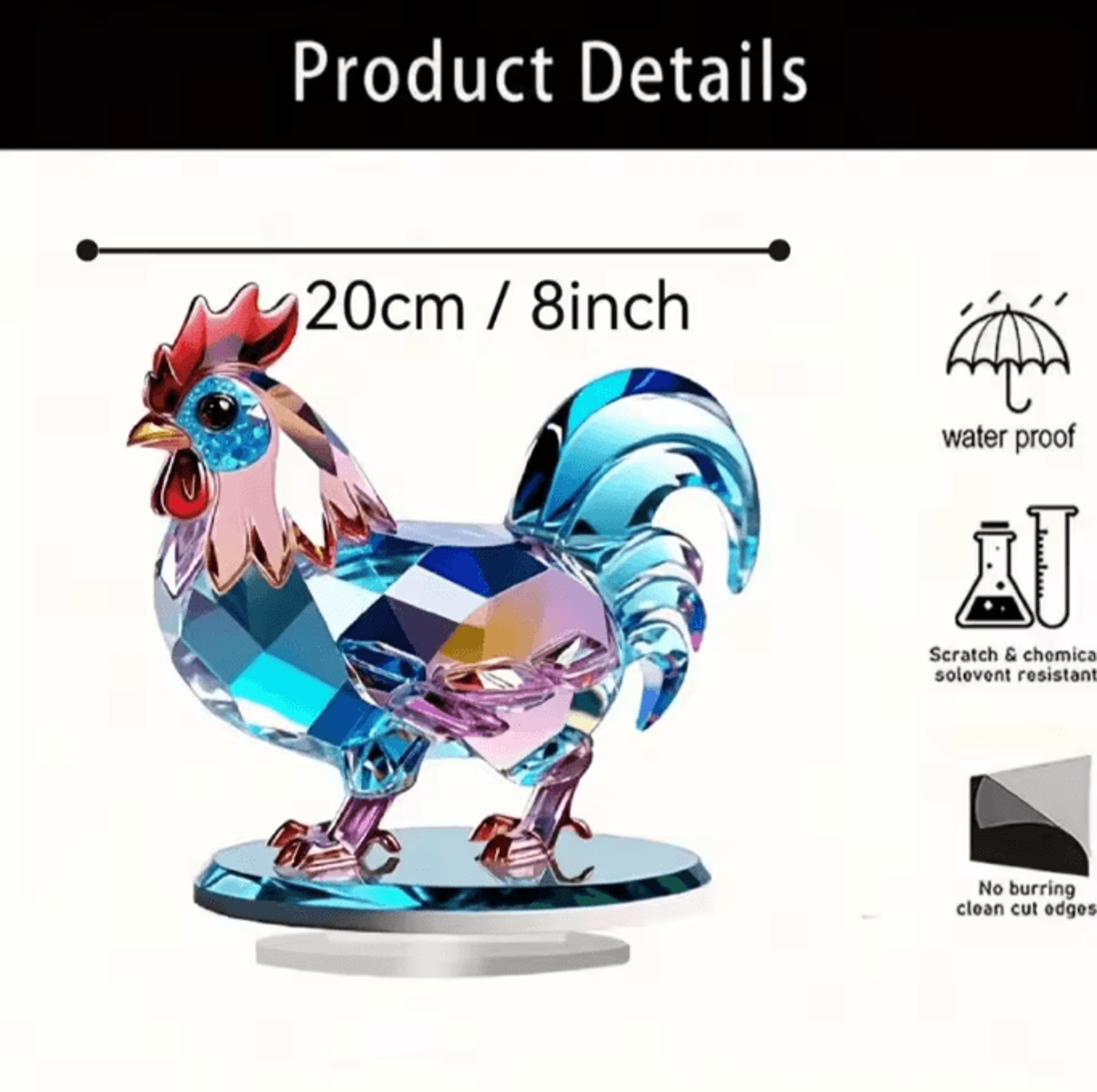 ColorCharm Acrylic Animal Desktop Decoration Cute 2D Figurine Home  Office Decor 5