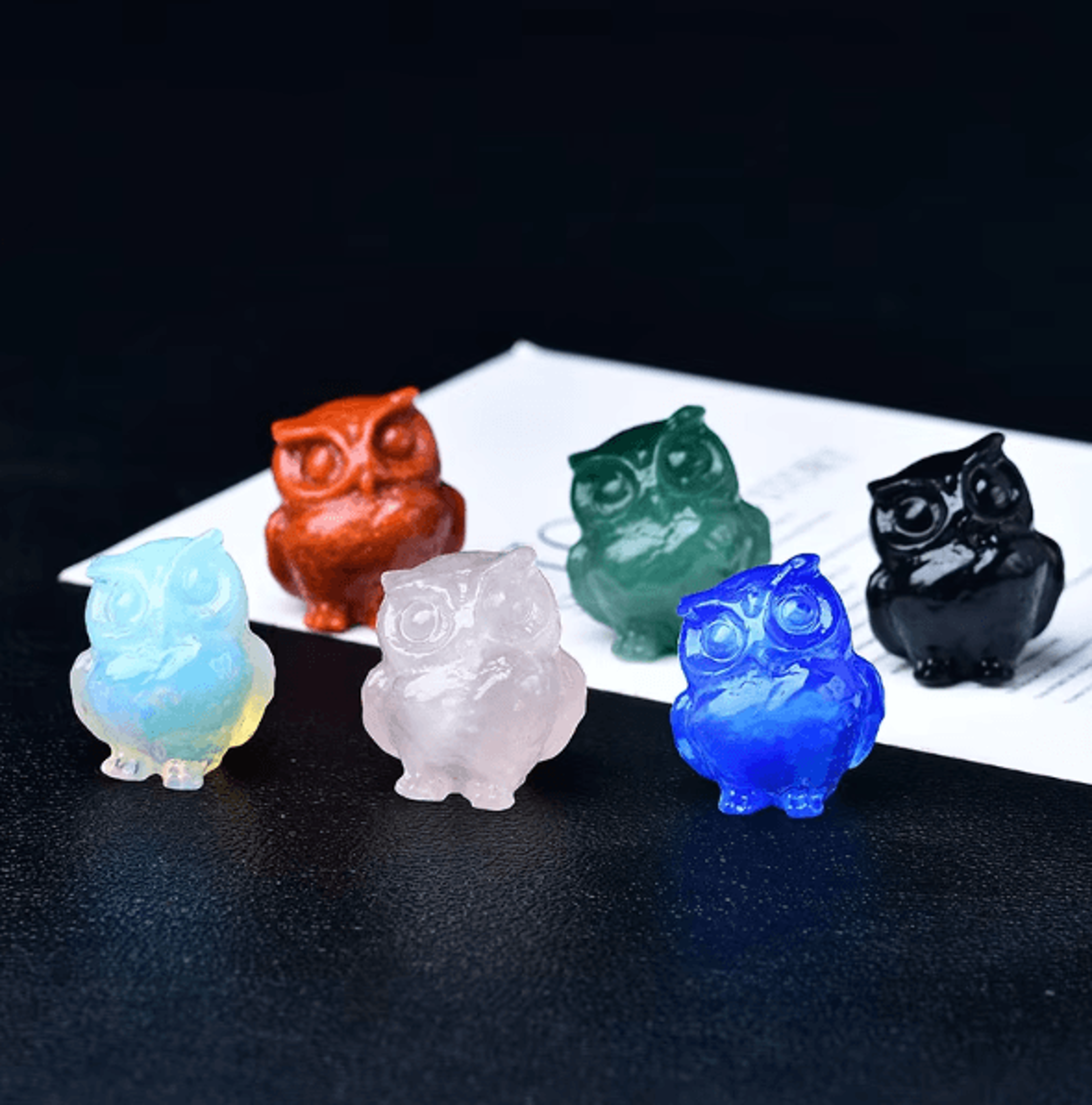CrystalSpirit Natural Crystal Owl Figurine Healing Gemstone Decor For Home  Gifts 0