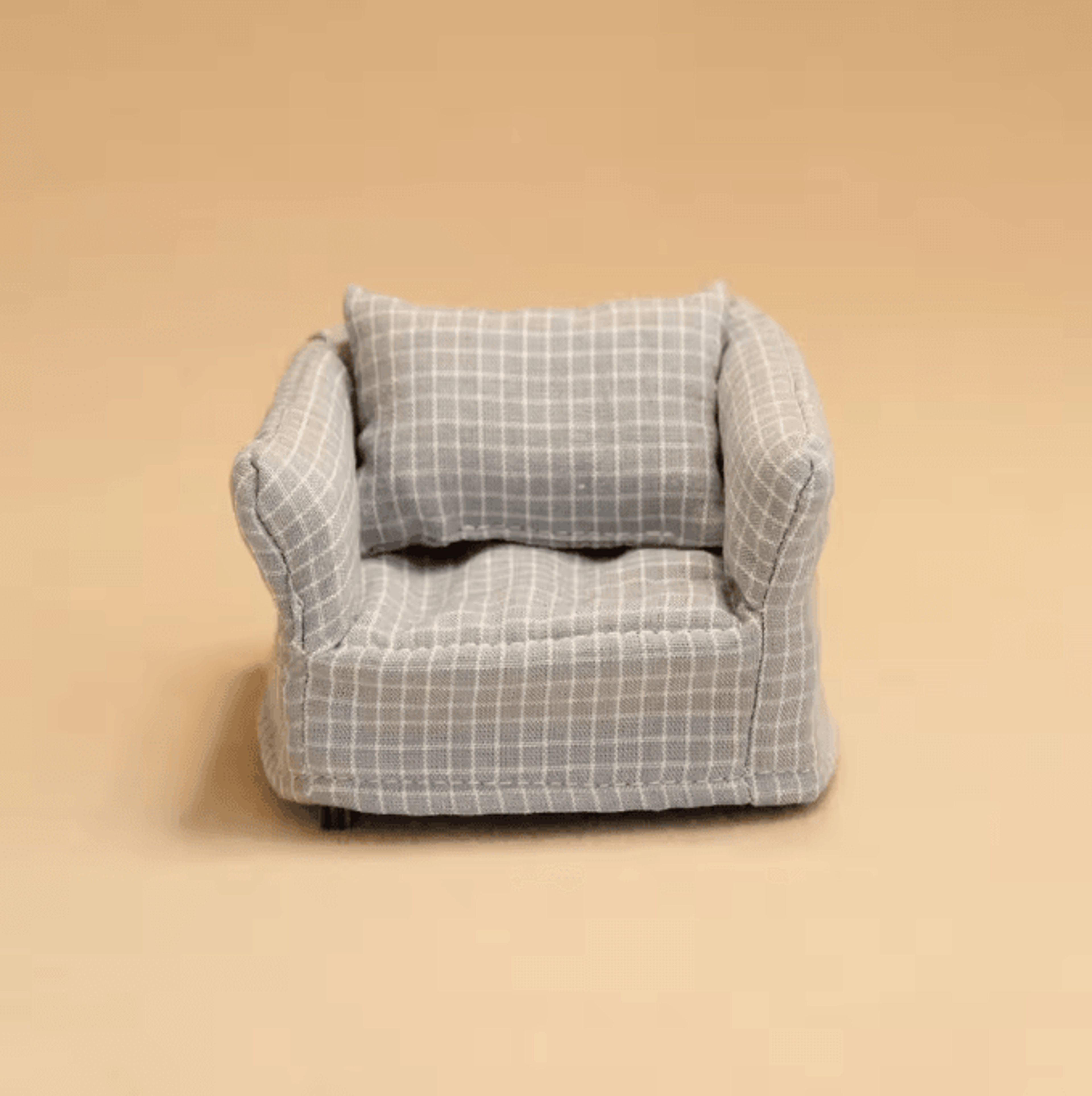 CozyNest 1 By 12 Scale Miniature Plaid Wooden Sofa For Dollhouse Decor 6