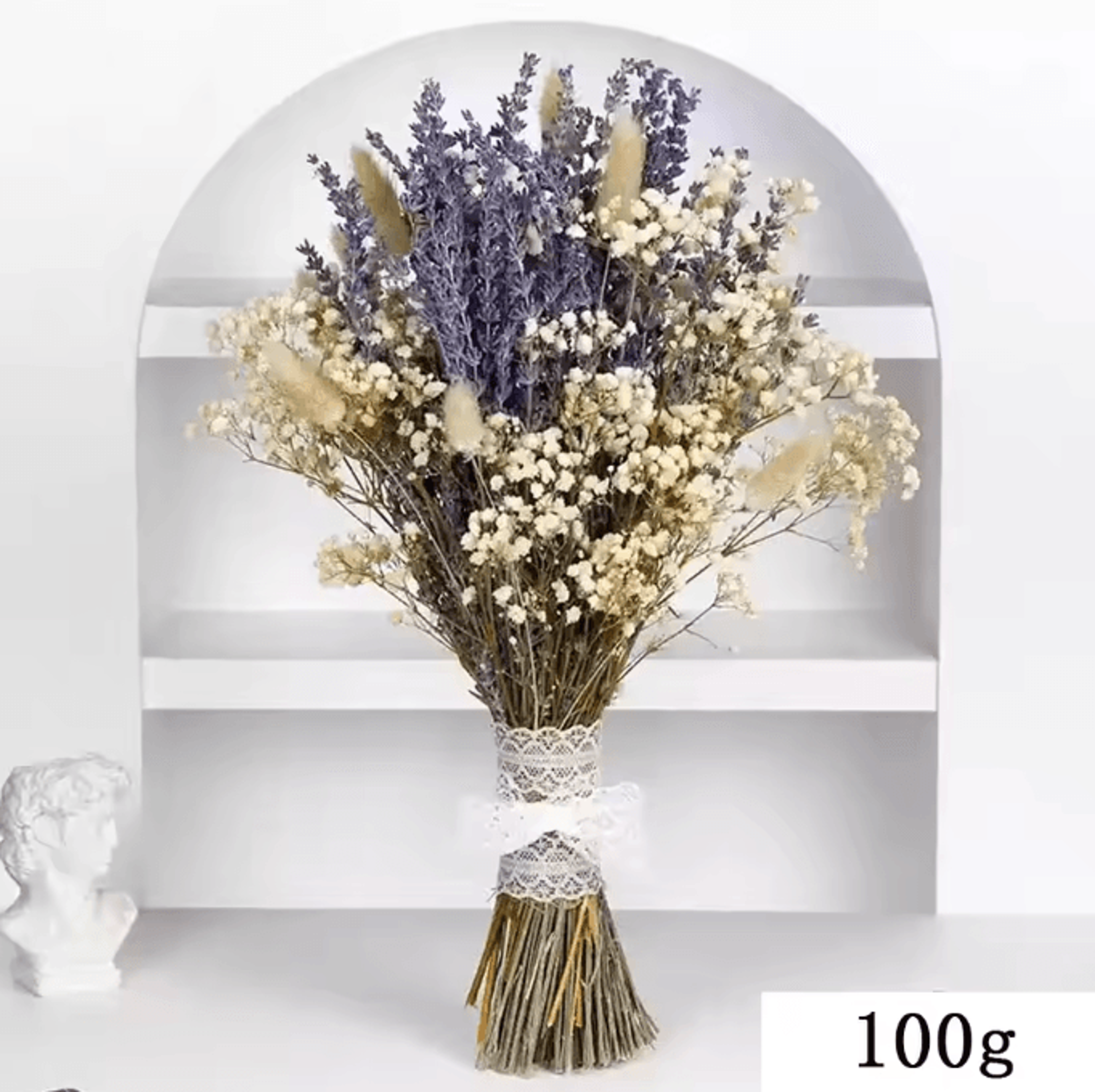 BlushLavender Dried Flower Bouquet Pampas Gypsophila Boho Decor 8