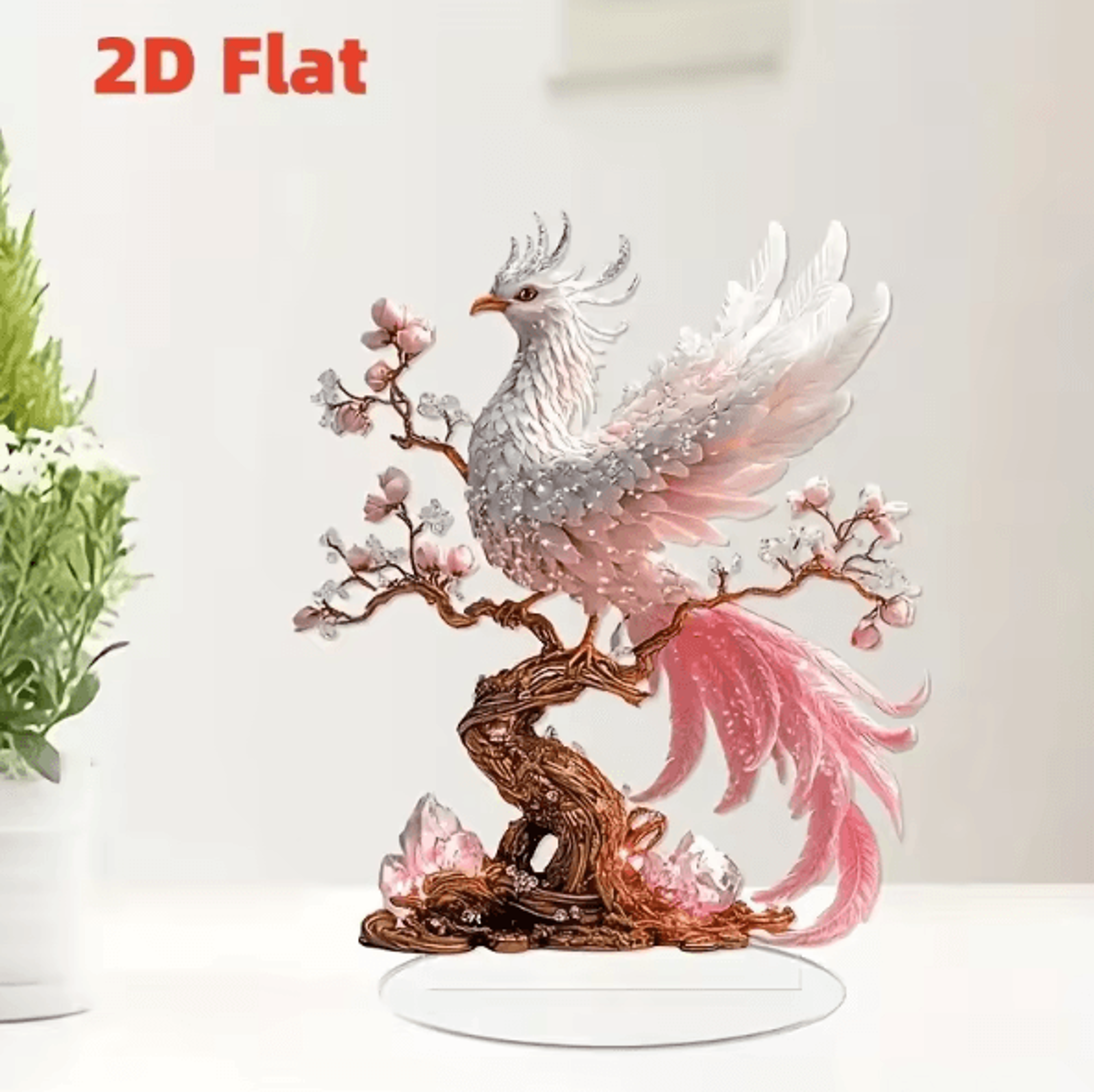 MythGlow Crystal Phoenix Statue Glass Figurine Desktop Crystal Decoration Gift 0