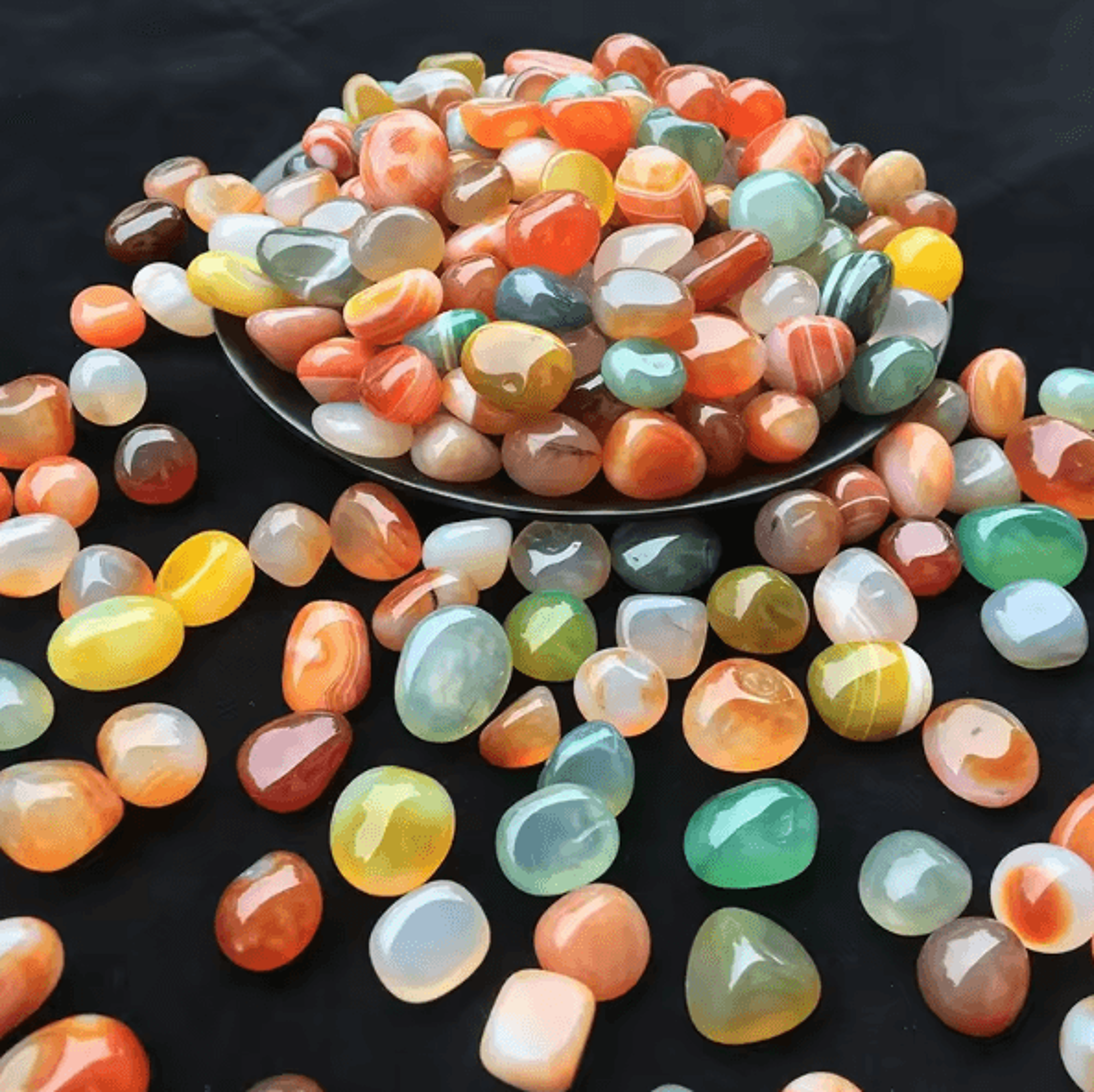 CrystalGlow 100g Colorful Agate Pebbles Decorative Stones For Aquarium  Home Decor 1