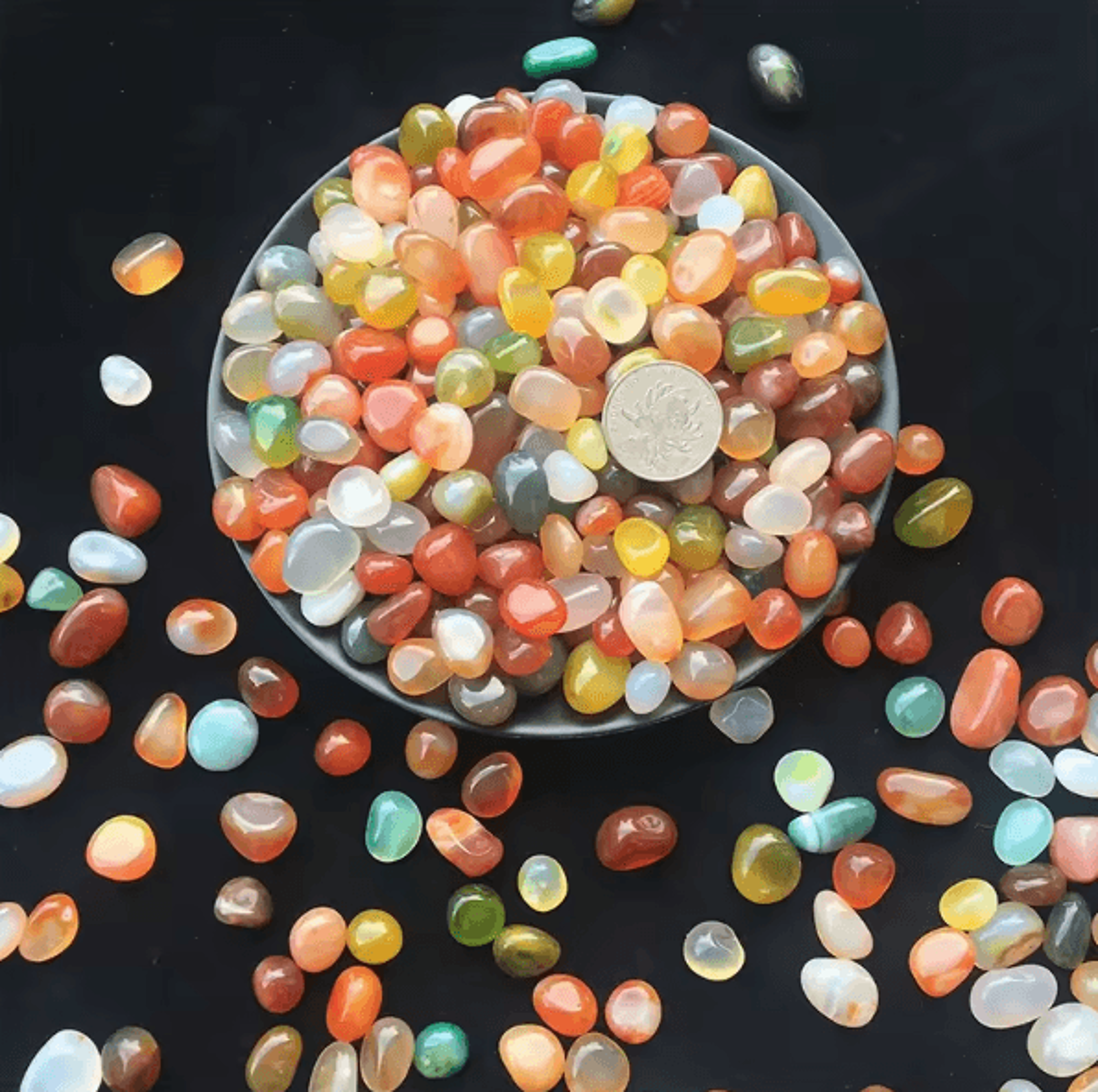 CrystalGlow 100g Colorful Agate Pebbles Decorative Stones For Aquarium  Home Decor 5