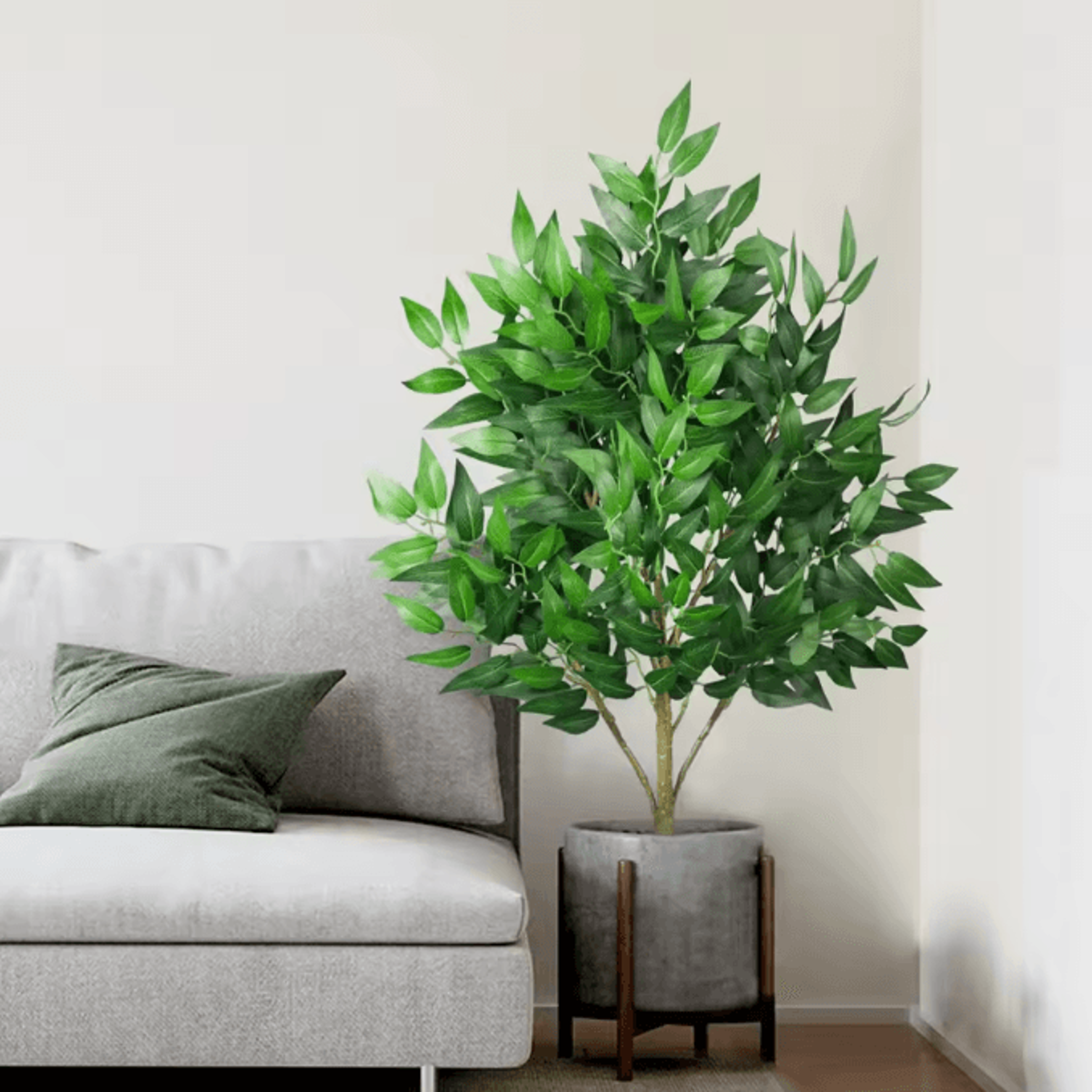 GreenAura Tall Artificial Eucalyptus Plant Tropical Willow Faux Tree Decor 0