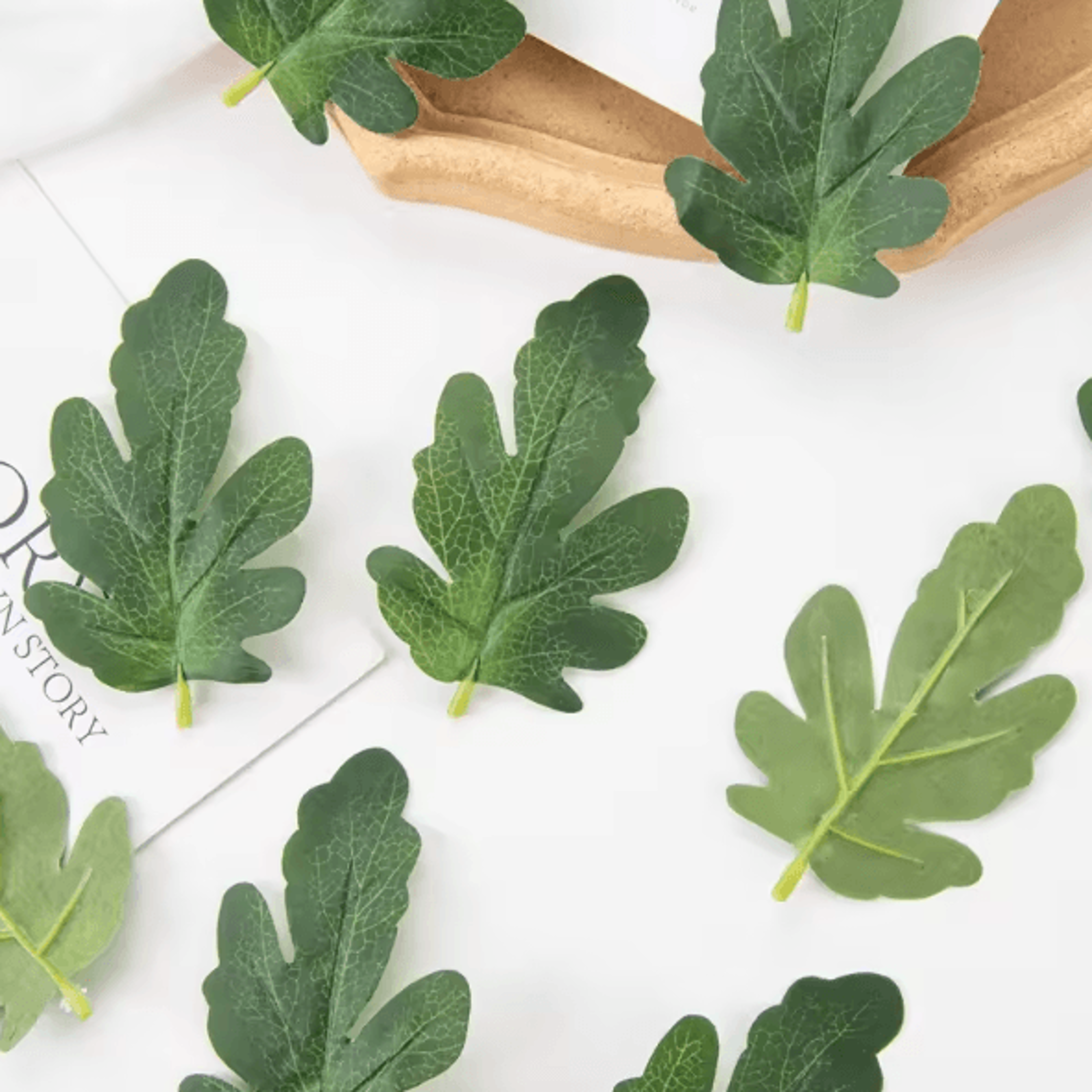 50PCS Artificial Watermelon Leaves  DIY Craft Greenery For Weddings Scrapbooking  Decor 3