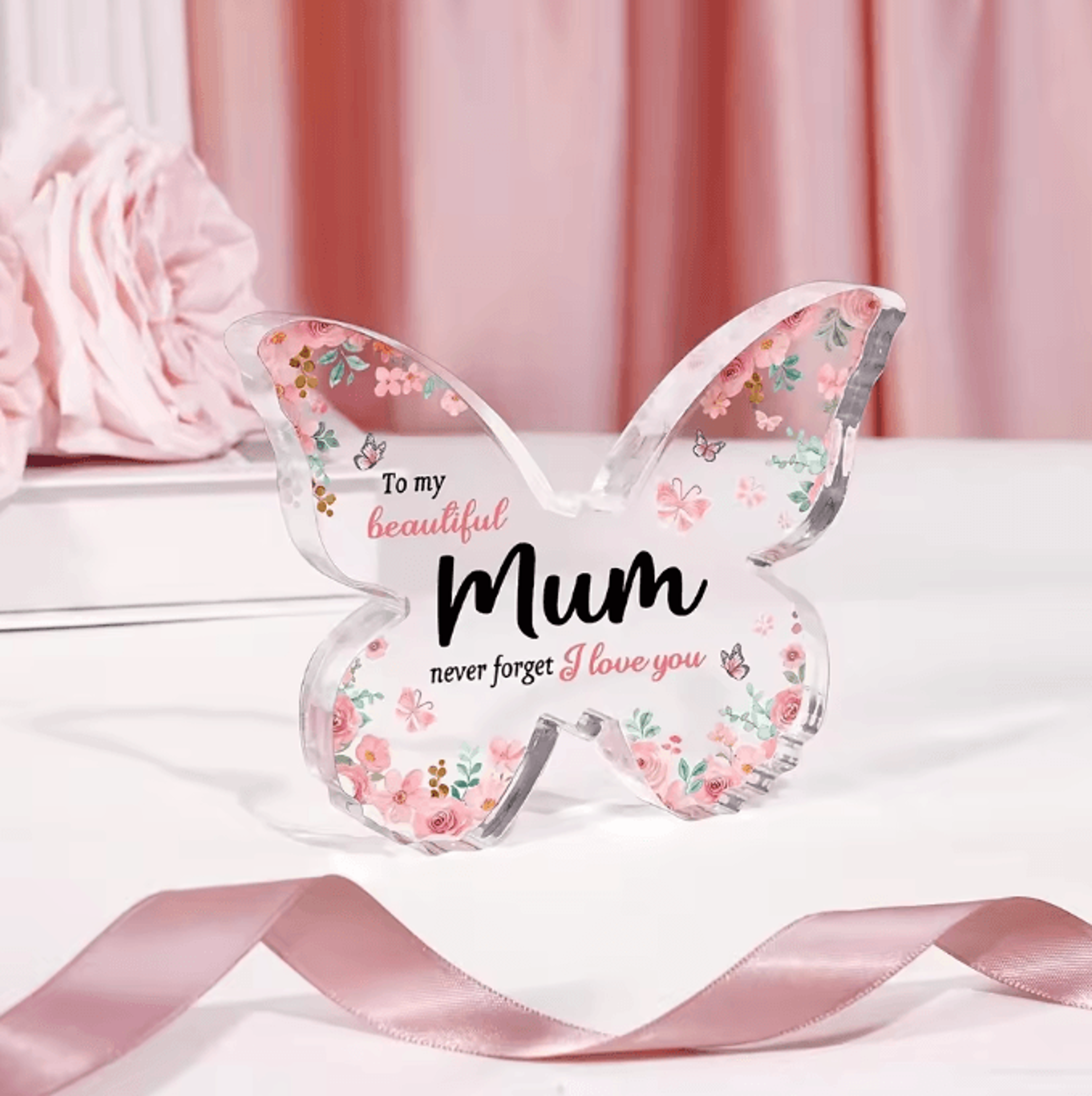 Butterfly Acrylic Plaque For Mum  Heartfelt Keepsake Gift For Mothers Day  Birthdays 1