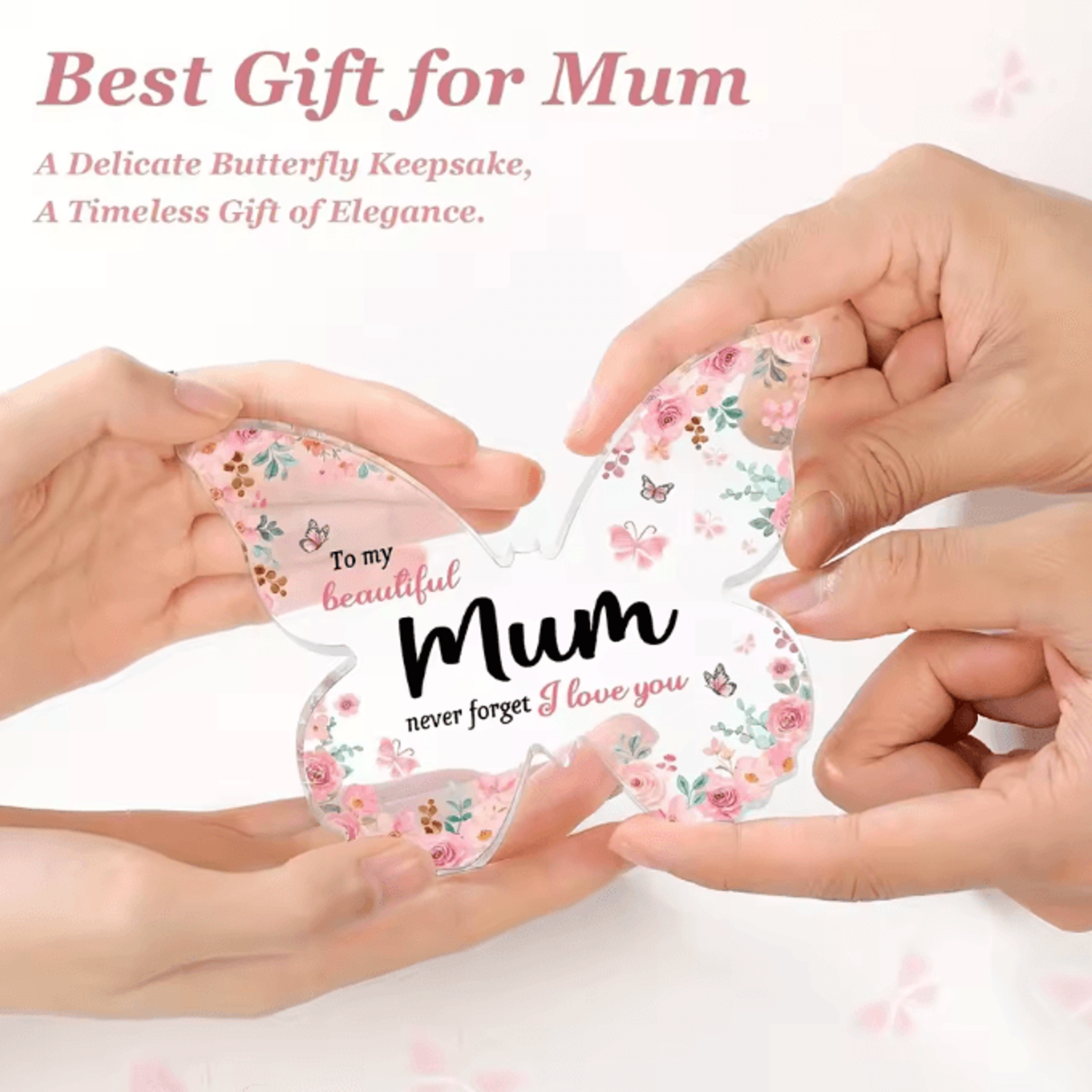 Butterfly Acrylic Plaque For Mum  Heartfelt Keepsake Gift For Mothers Day  Birthdays 4