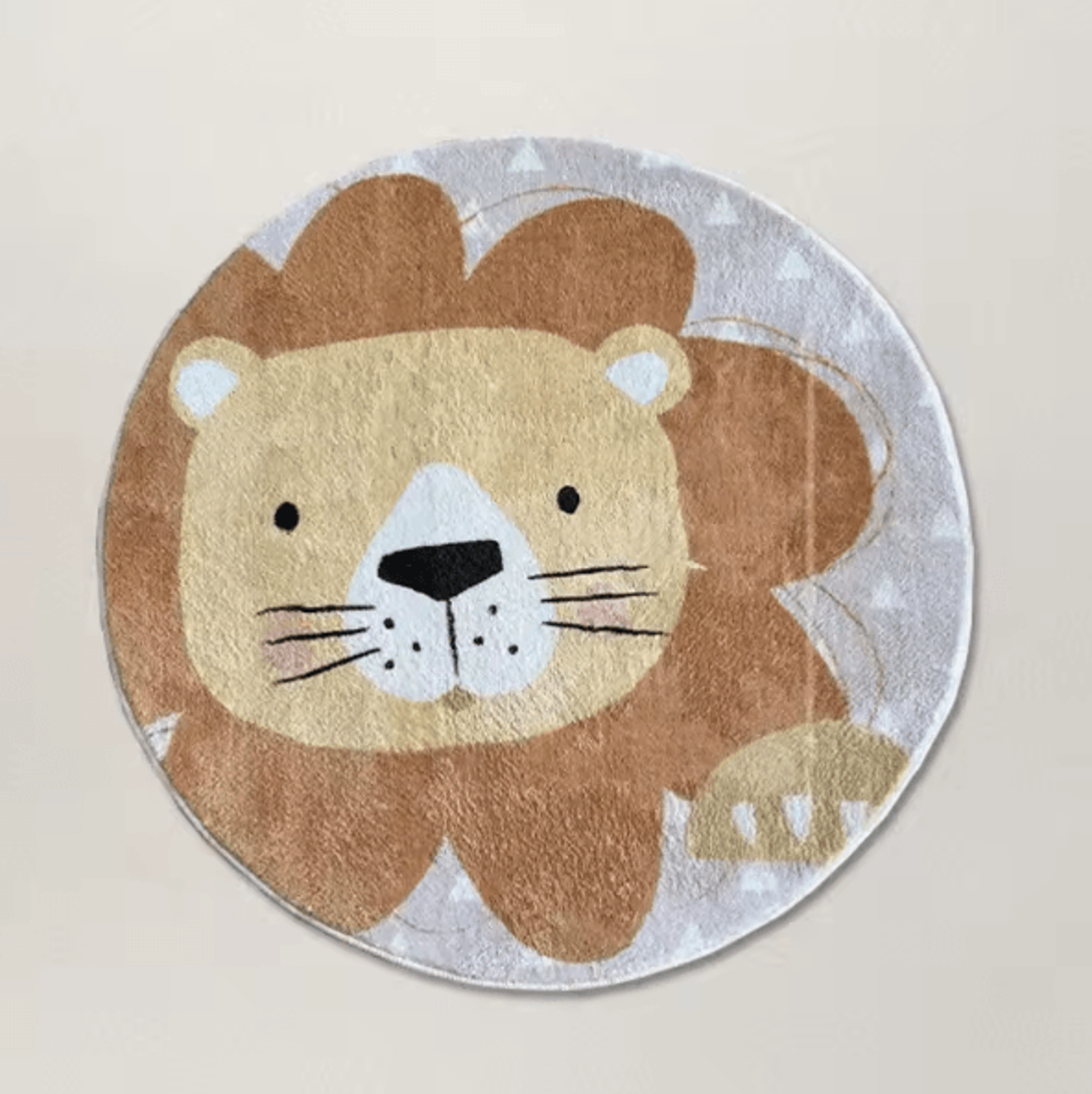 Cartoon Lion Plush Round Rug  Soft Fluffy Kids Carpet For Nursery  Living Room 2