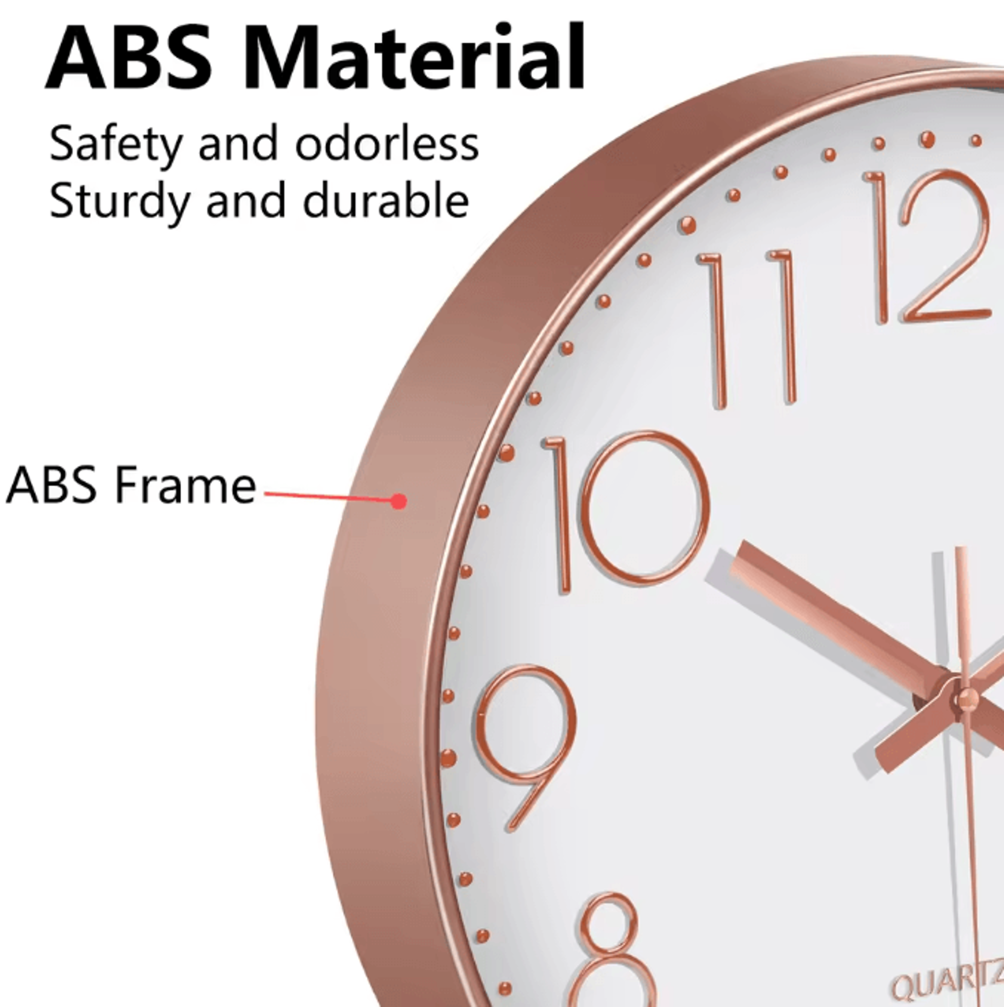Minimalist Silent Quartz Wall Clock  Modern NoTicking Decor 81012 Inch 2