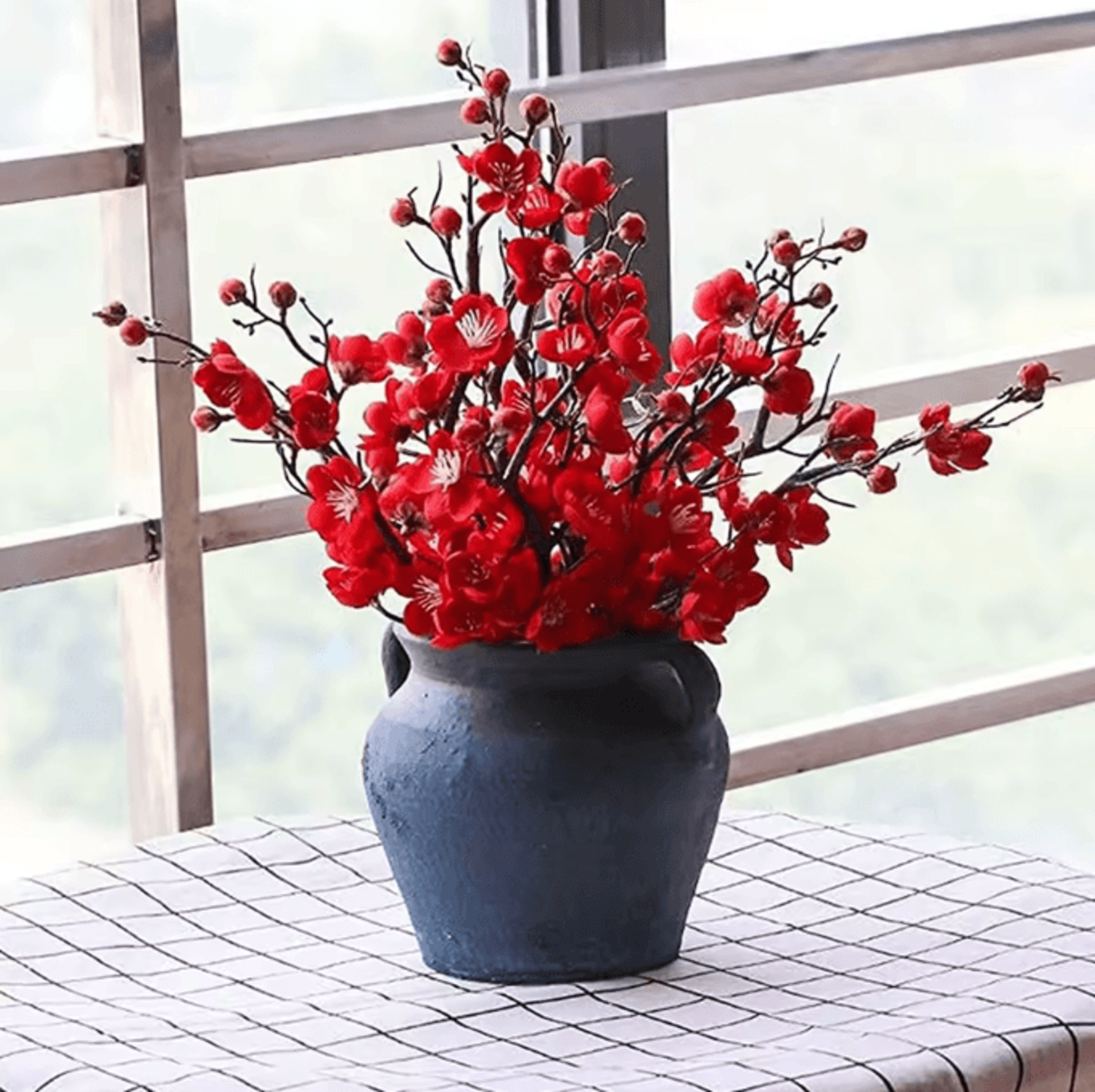 Artificial Plum Blossom Branch  Silk Peach Blossom Flowers For Elegant Home  Event Decor 2