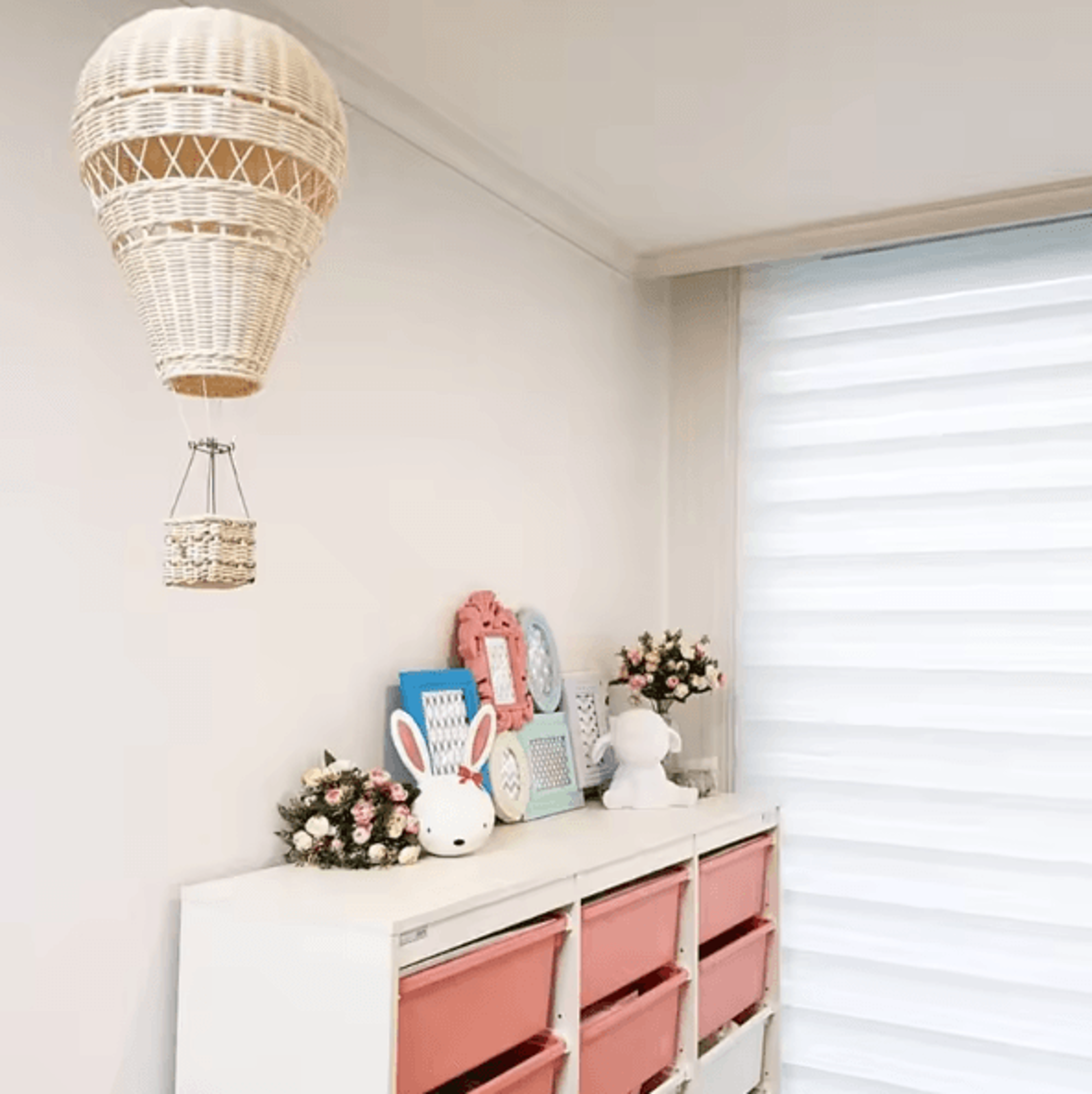 Handwoven Rattan Hot Air Balloon Wall Hanging  Boho Nursery Decor  Baby Photo Prop 1
