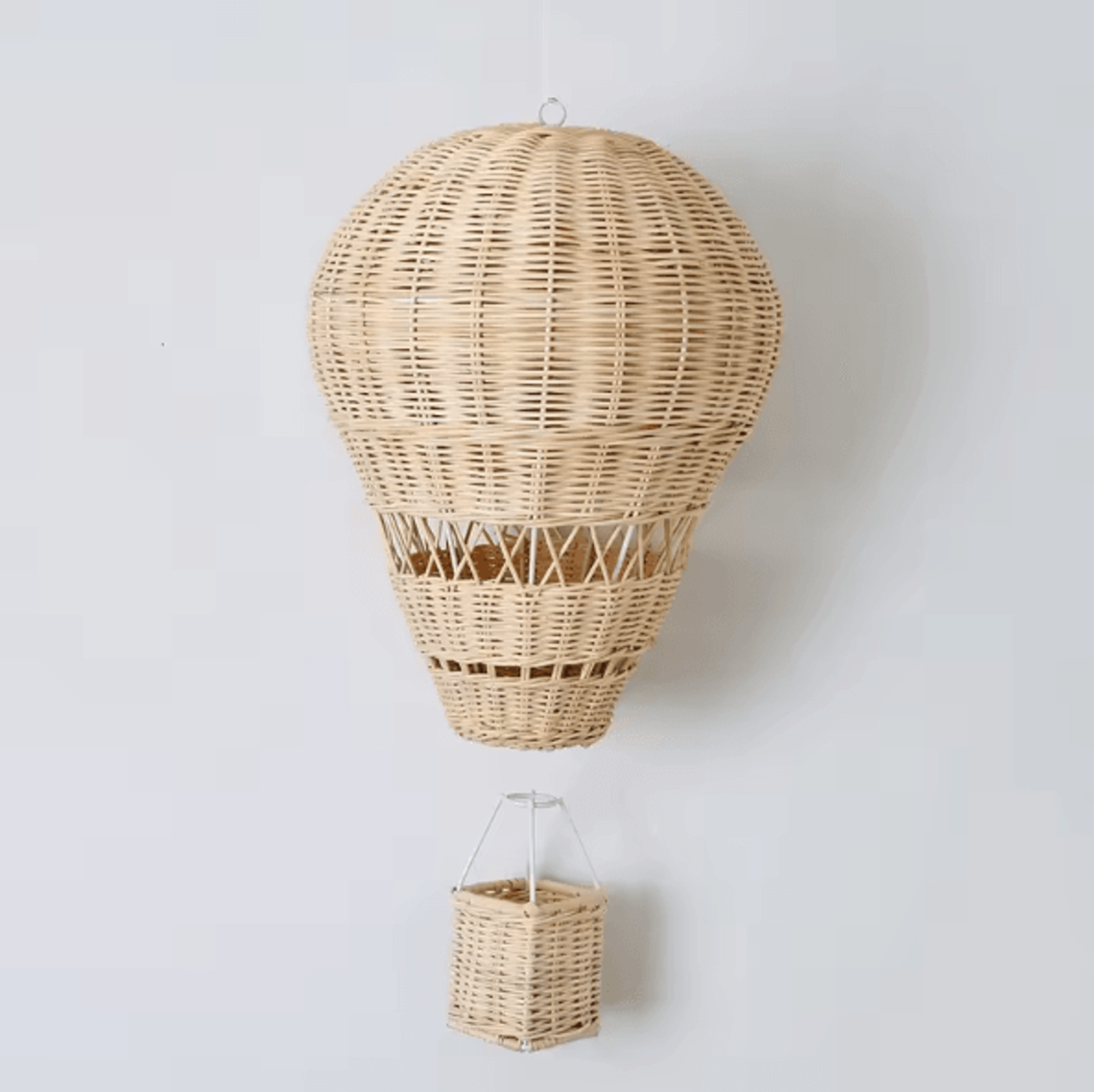 Handwoven Rattan Hot Air Balloon Wall Hanging  Boho Nursery Decor  Baby Photo Prop 6