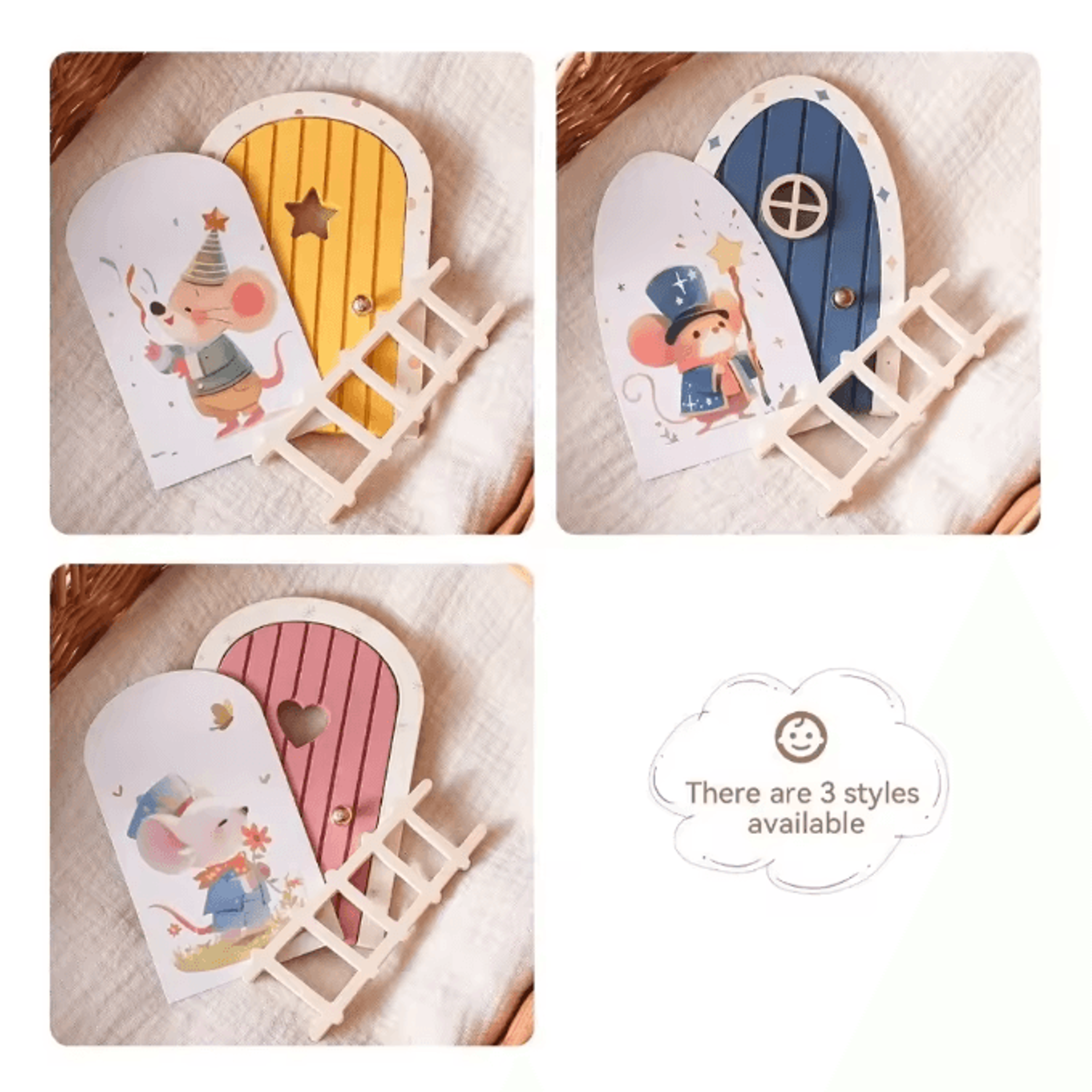 Mini Fairy Elf Door Wall Decor  Wooden Dollhouse Magic Door Ornament 4