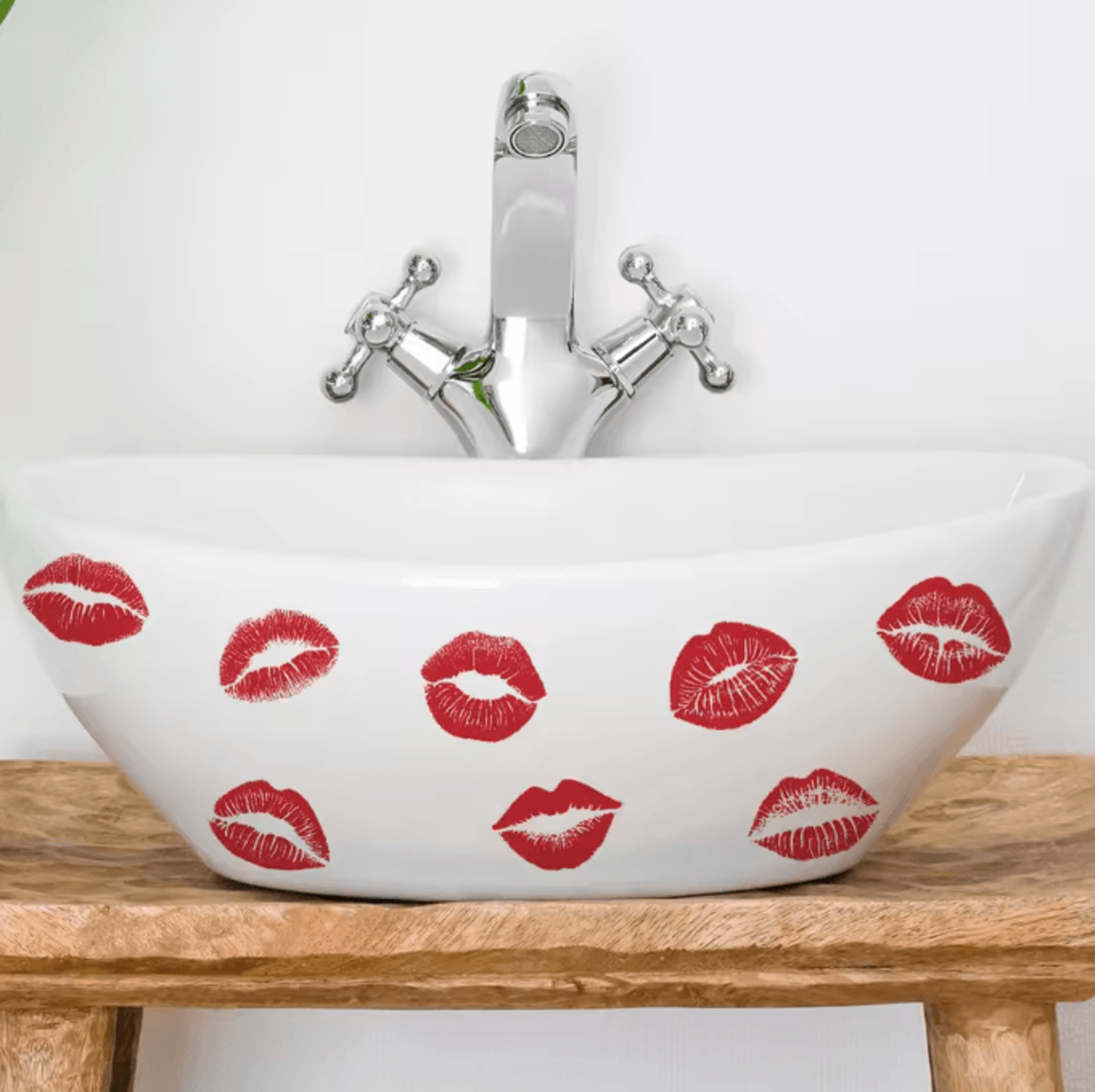 Red Lip Print Wall Sticker  SelfAdhesive Modern Lips Decal For Home Decor 1