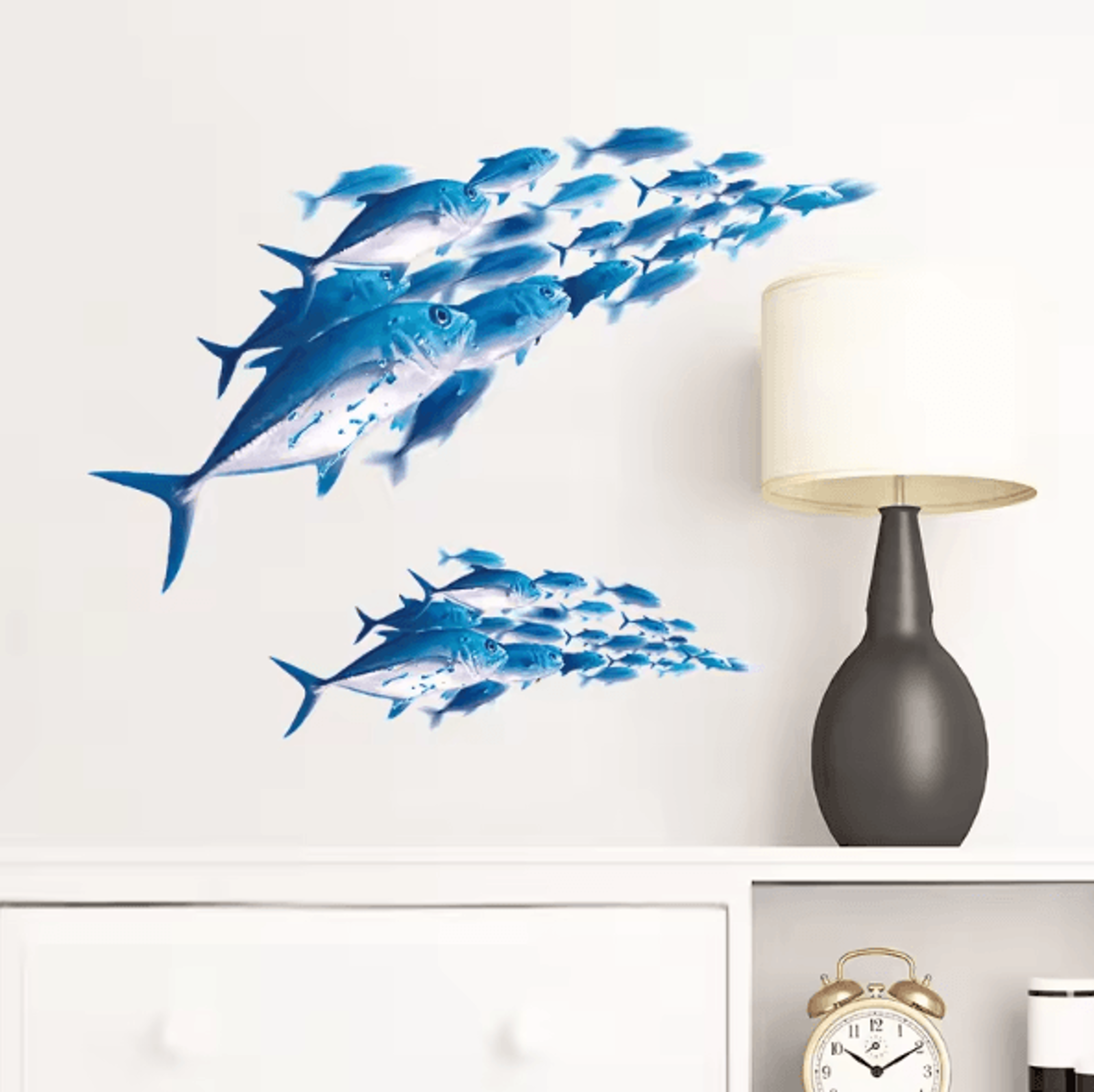 3D Underwater Fish Wall Stickers  Colorful Removable Ocean Decals For Kids Room Decor 0