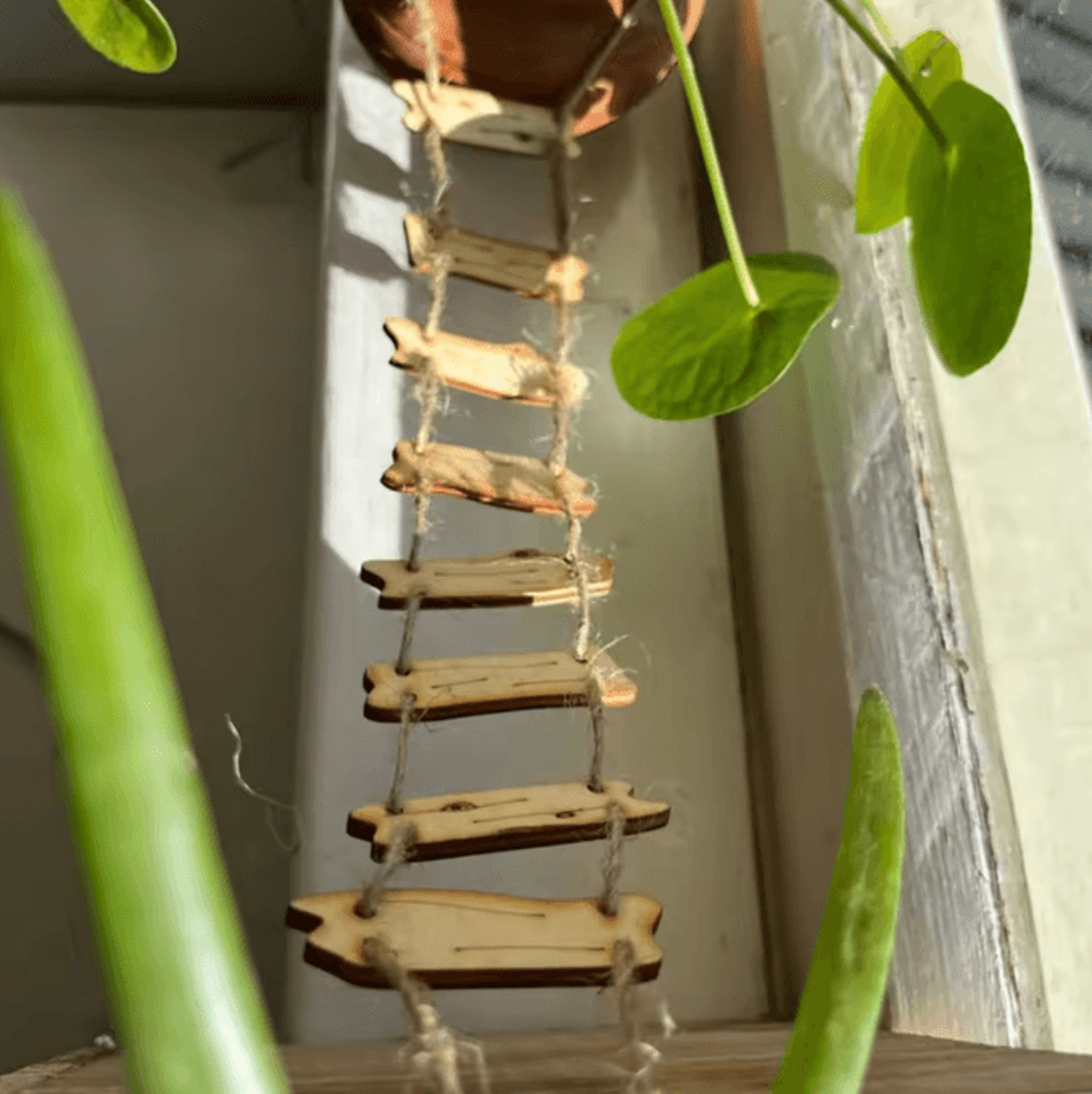 Mini Wooden Fairy Bridge Rope Ladder  Whimsical Garden Decor For Mini Landscapes  Photography 0