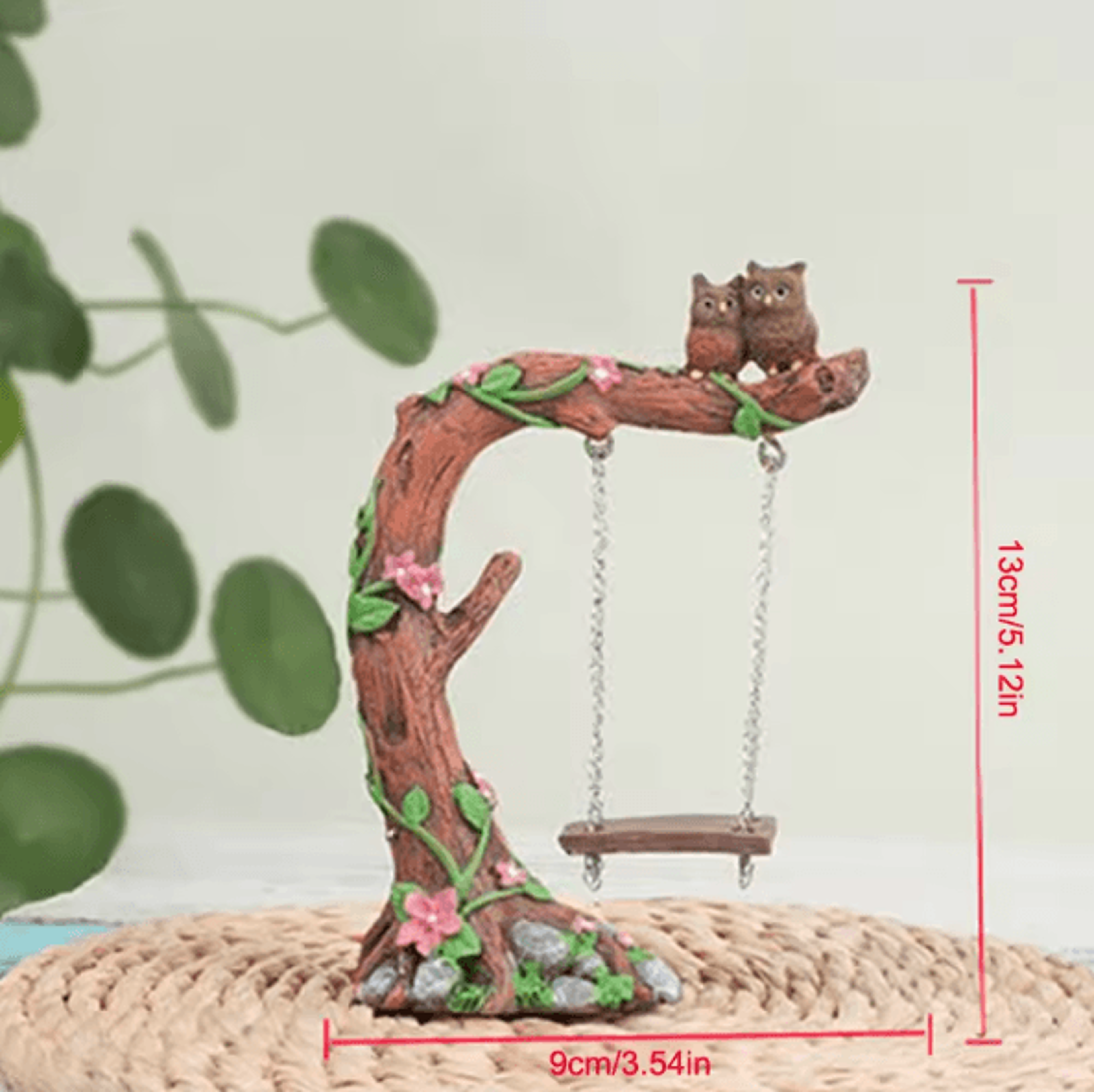 Miniature Fairy Garden Swing Set  Whimsical Flower Tree  Figurine Decor For Micro Landscapes 7