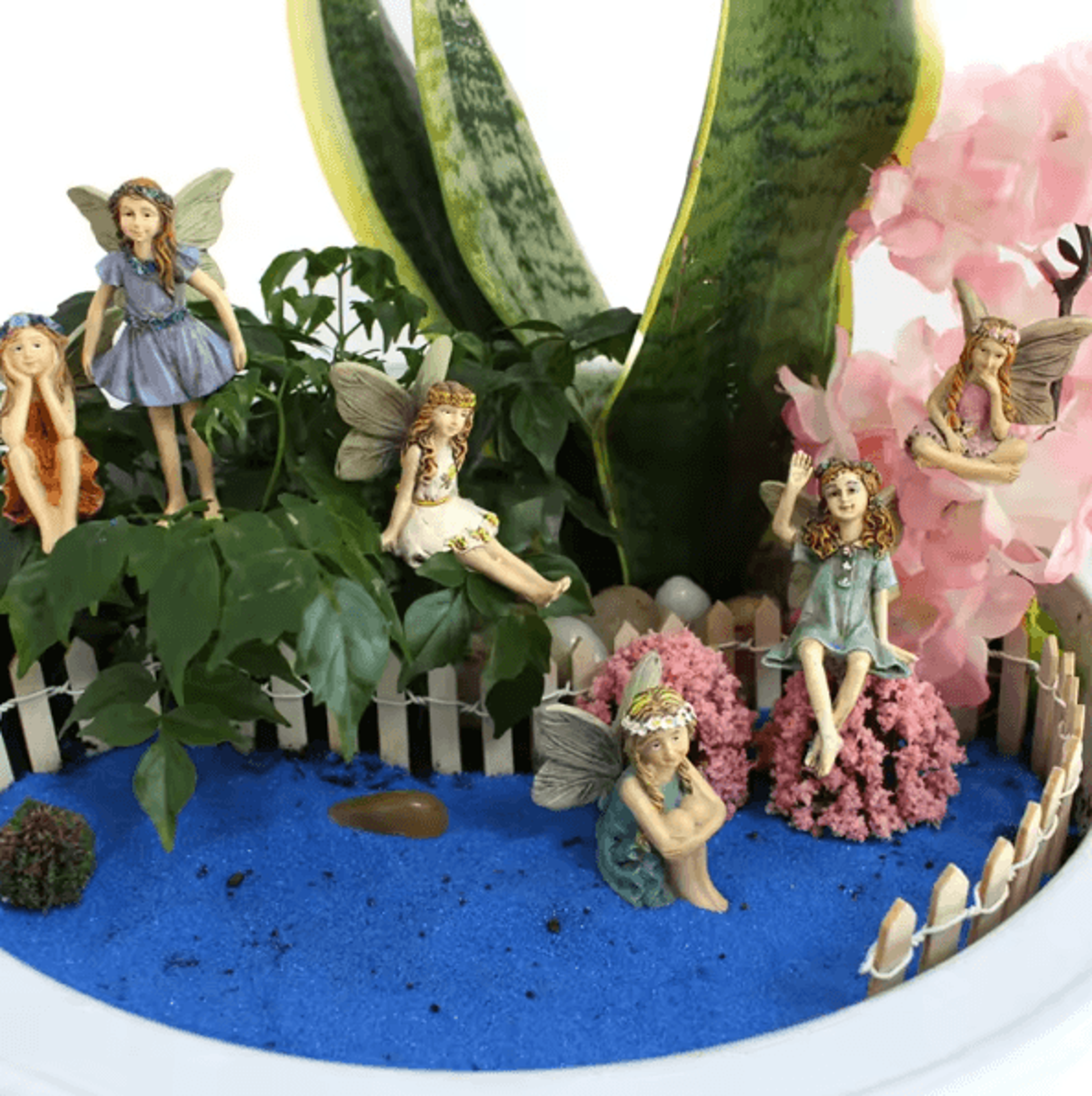 6PCS Fairy Garden Stake Set  Mini Fairy Figurines For Plant Pots  Outdoor Decor 0