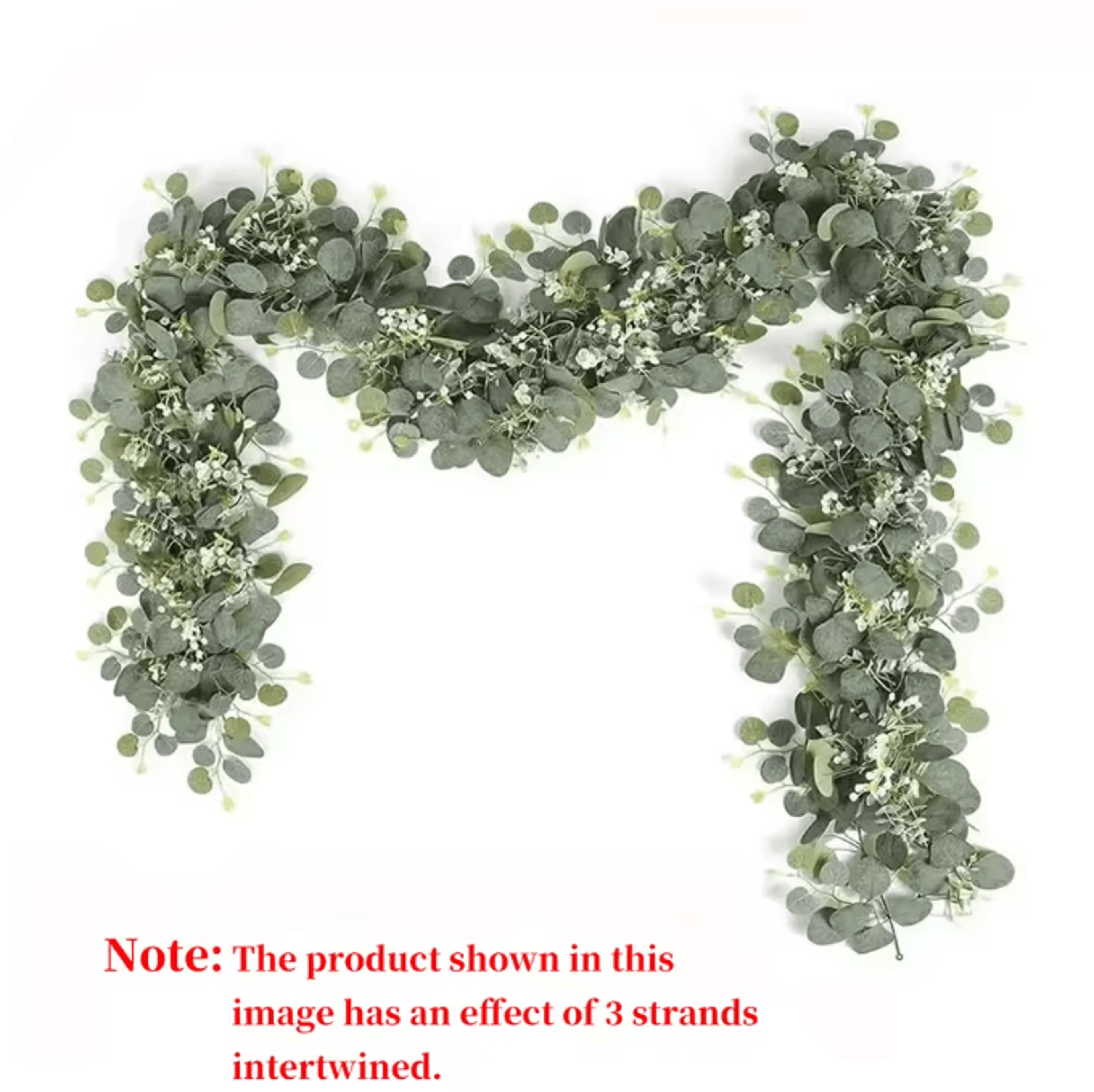 Elegant Artificial Eucalyptus Garland With White Flowers  Berries For Wedding And Home Decor 5