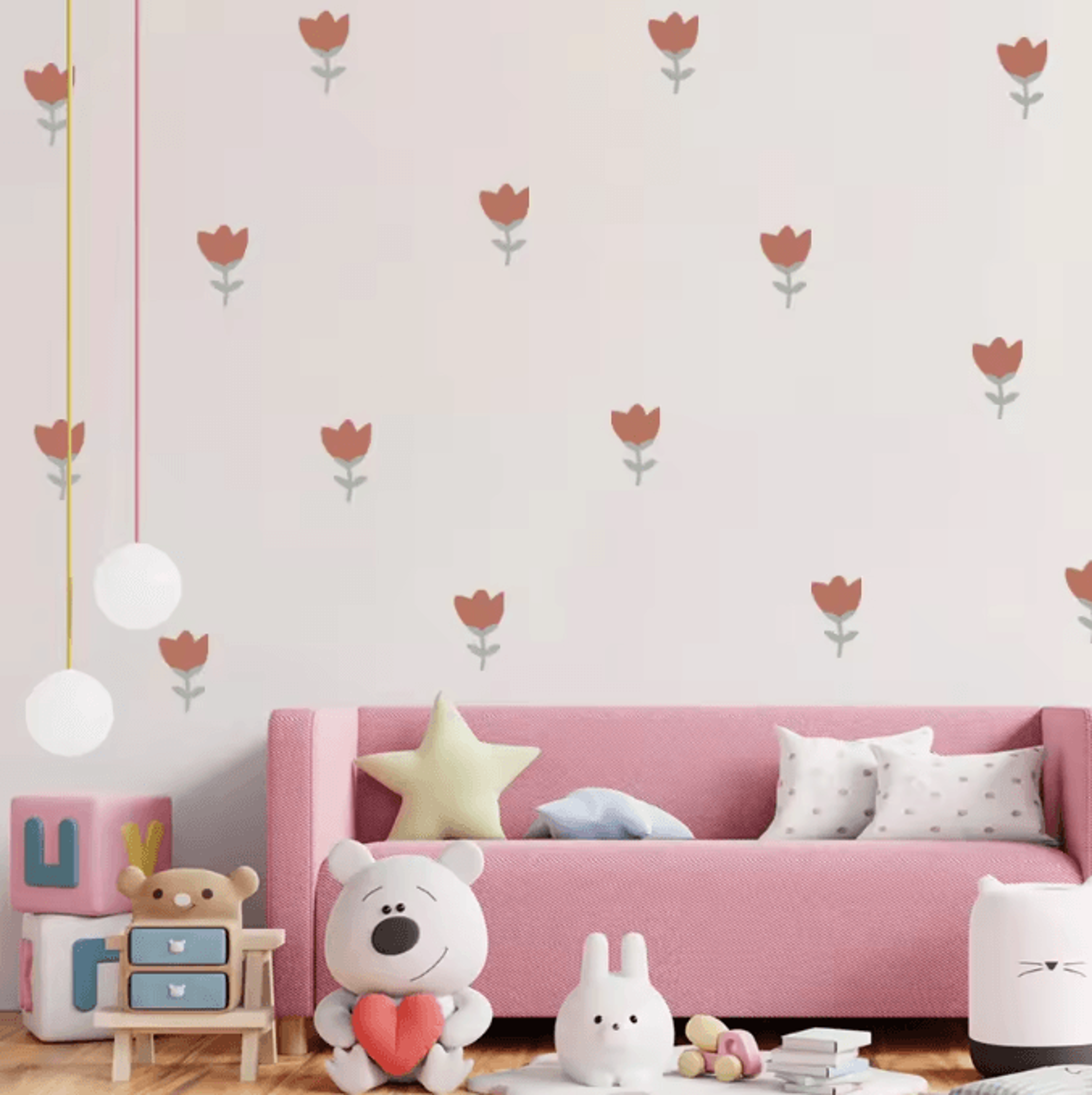 Boho Flower Wall Stickers For Girls Bedroom Nursery And Living Room Decor 2