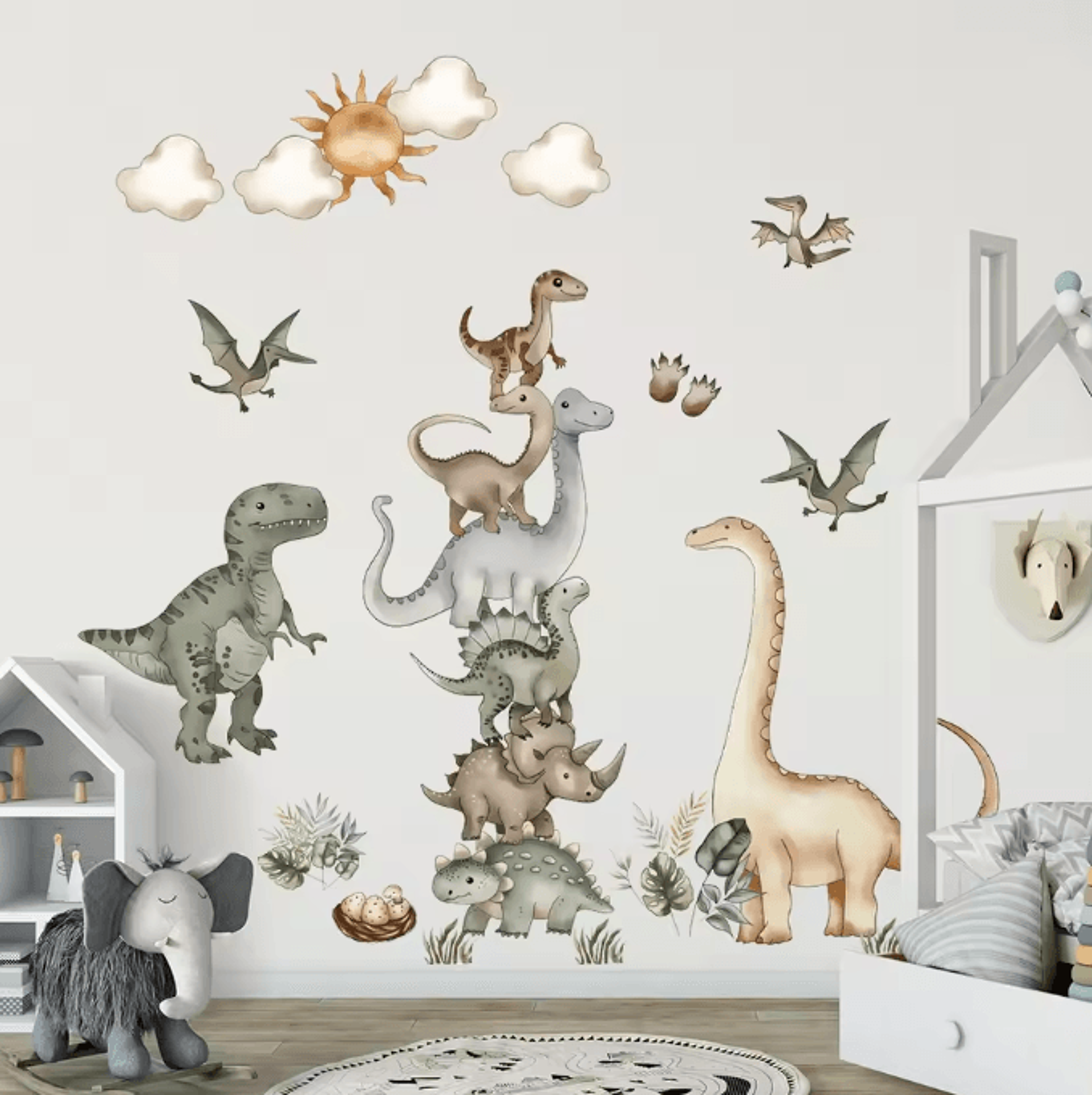 Dinosaur Park Wall Stickers For Kids Bedroom Nursery And Playroom Decor 1