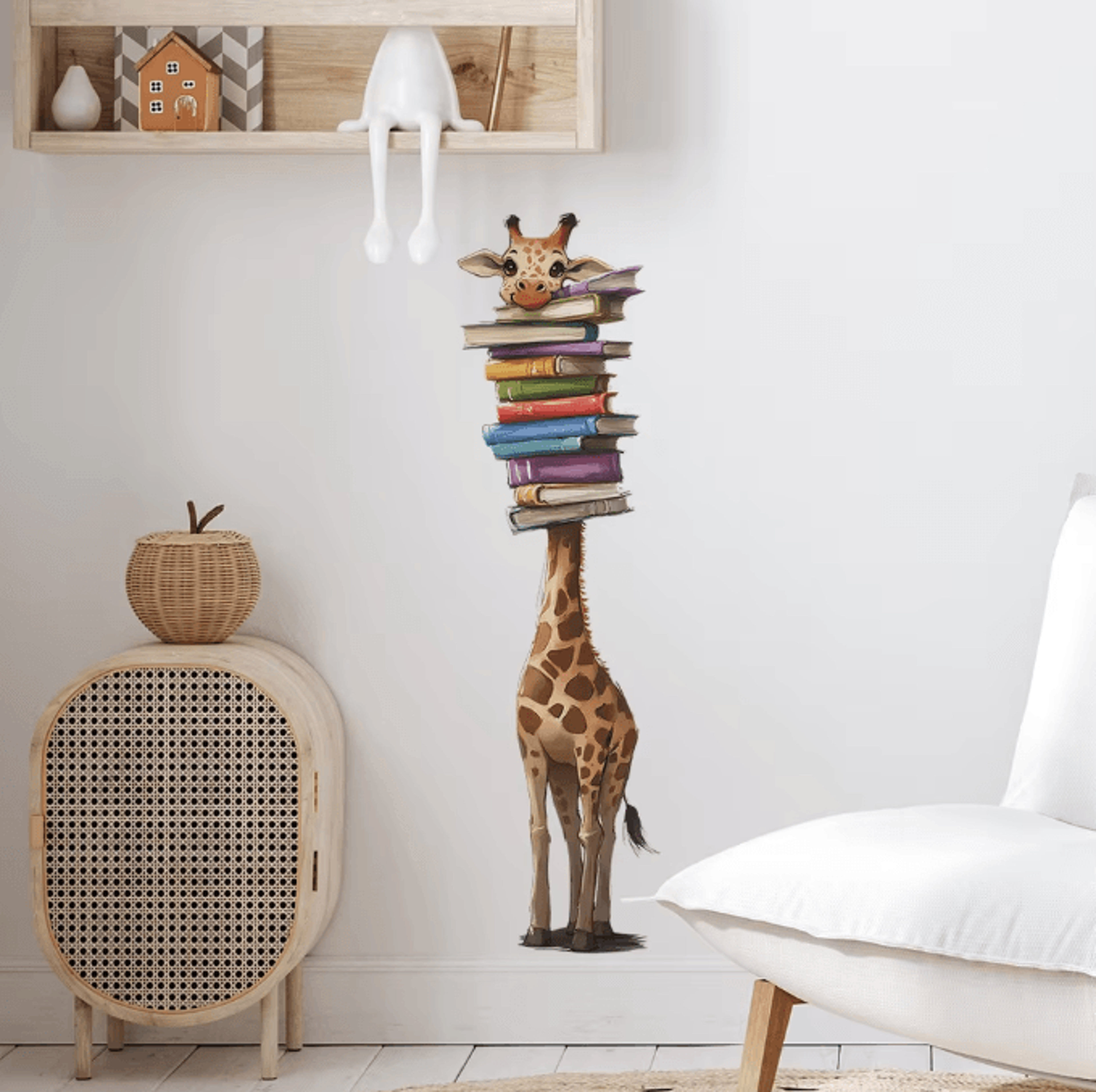 Cartoon Giraffe Wall Stickers For Kids Bedroom Nursery And Living Room Decor 0