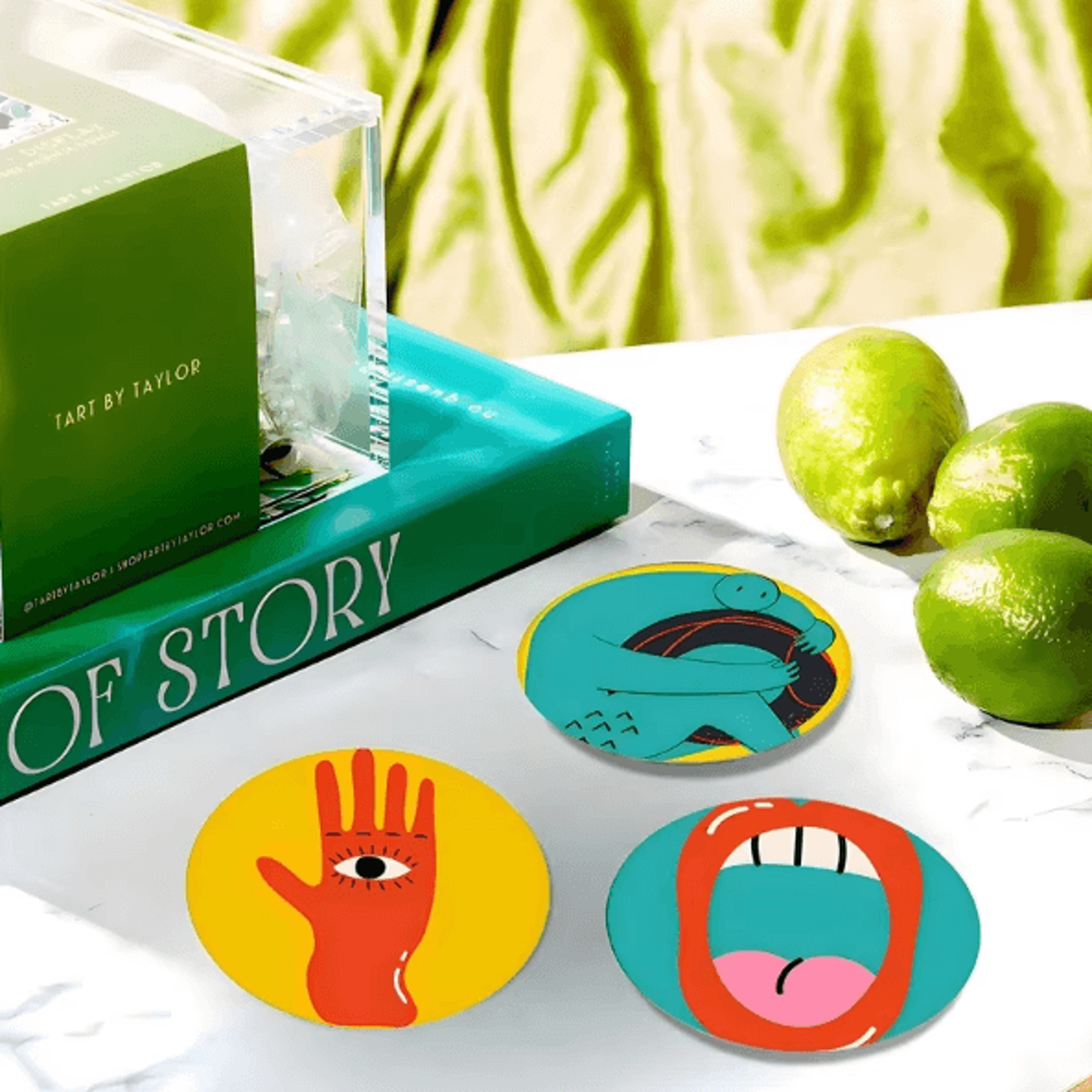Picasso Style Wooden Coaster Set For Coffee Cups And Artistic Table Decor 1