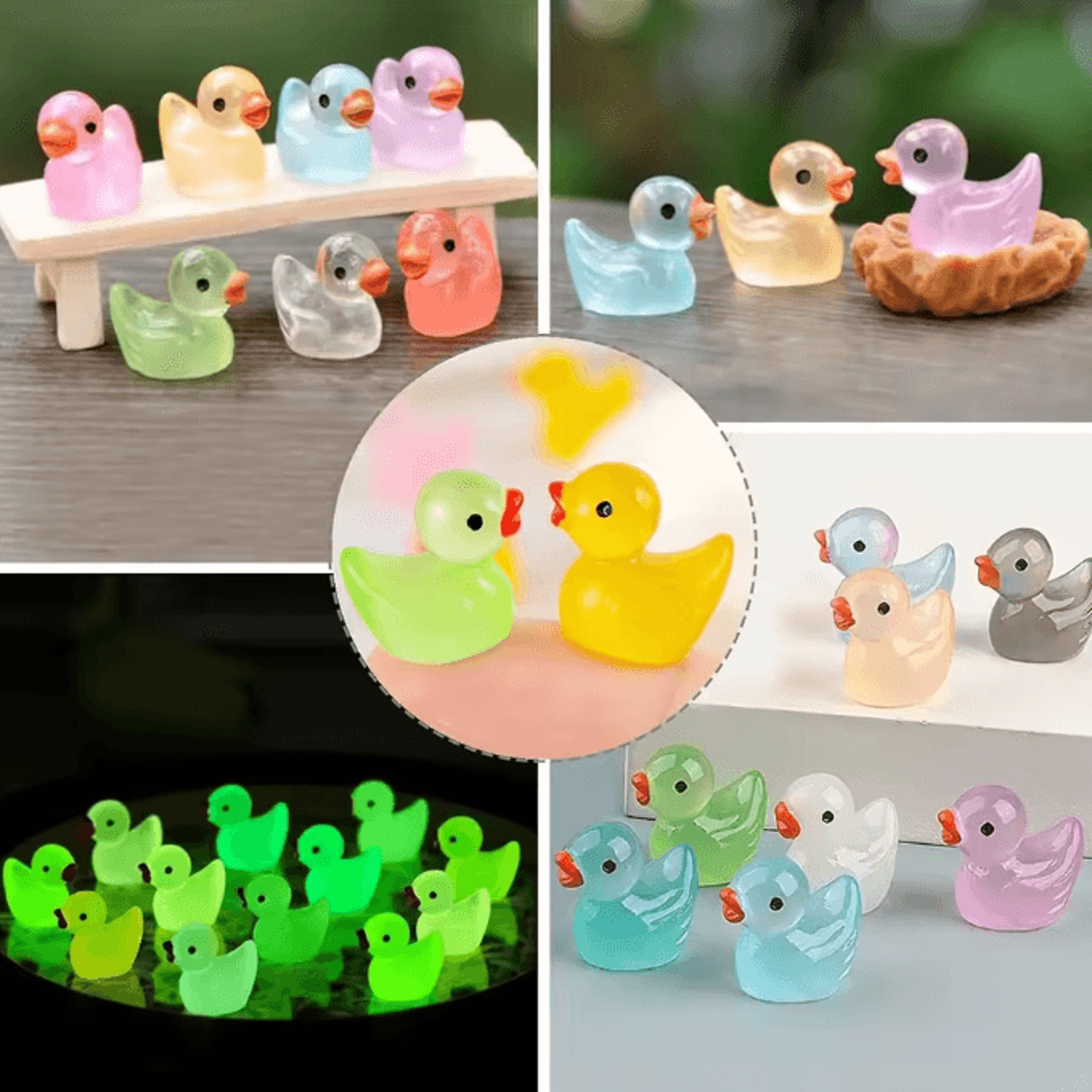 Glowing Mini Resin Duck Figurines For Fairy Gardens And DIY Mini Landscape Decor 4