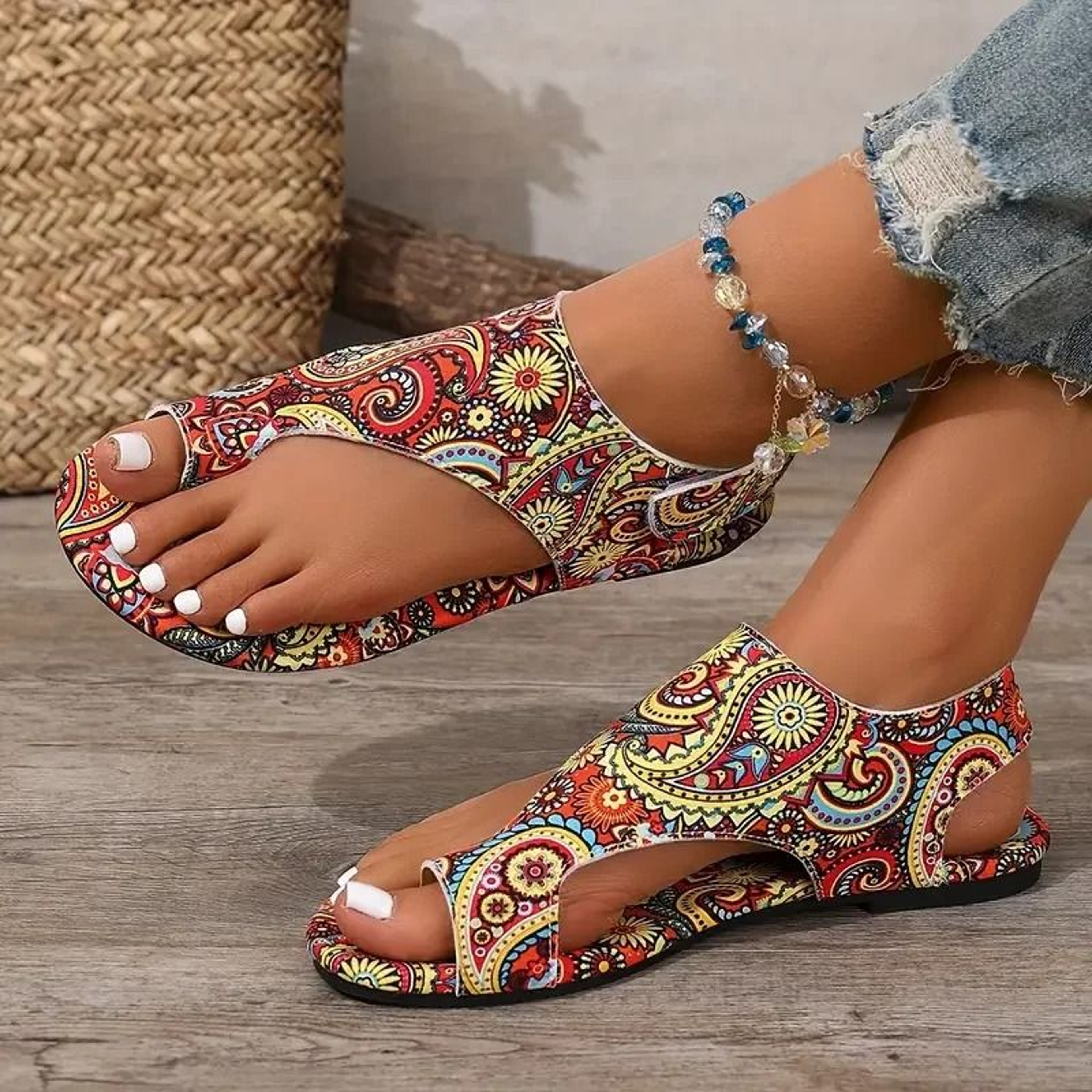 Womens Bohemian Comfort Flat Sandals 1