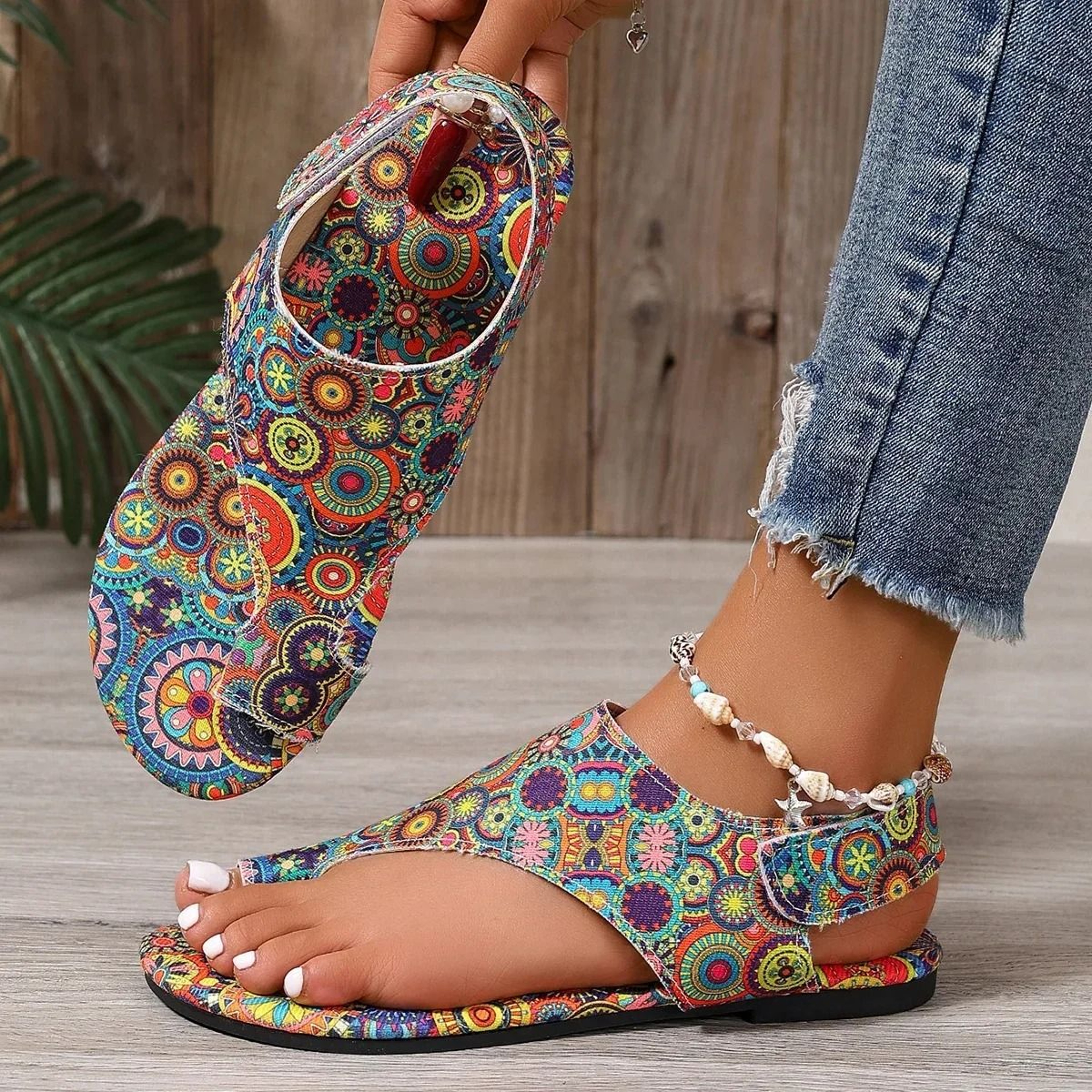 Womens Bohemian Comfort Flat Sandals 4