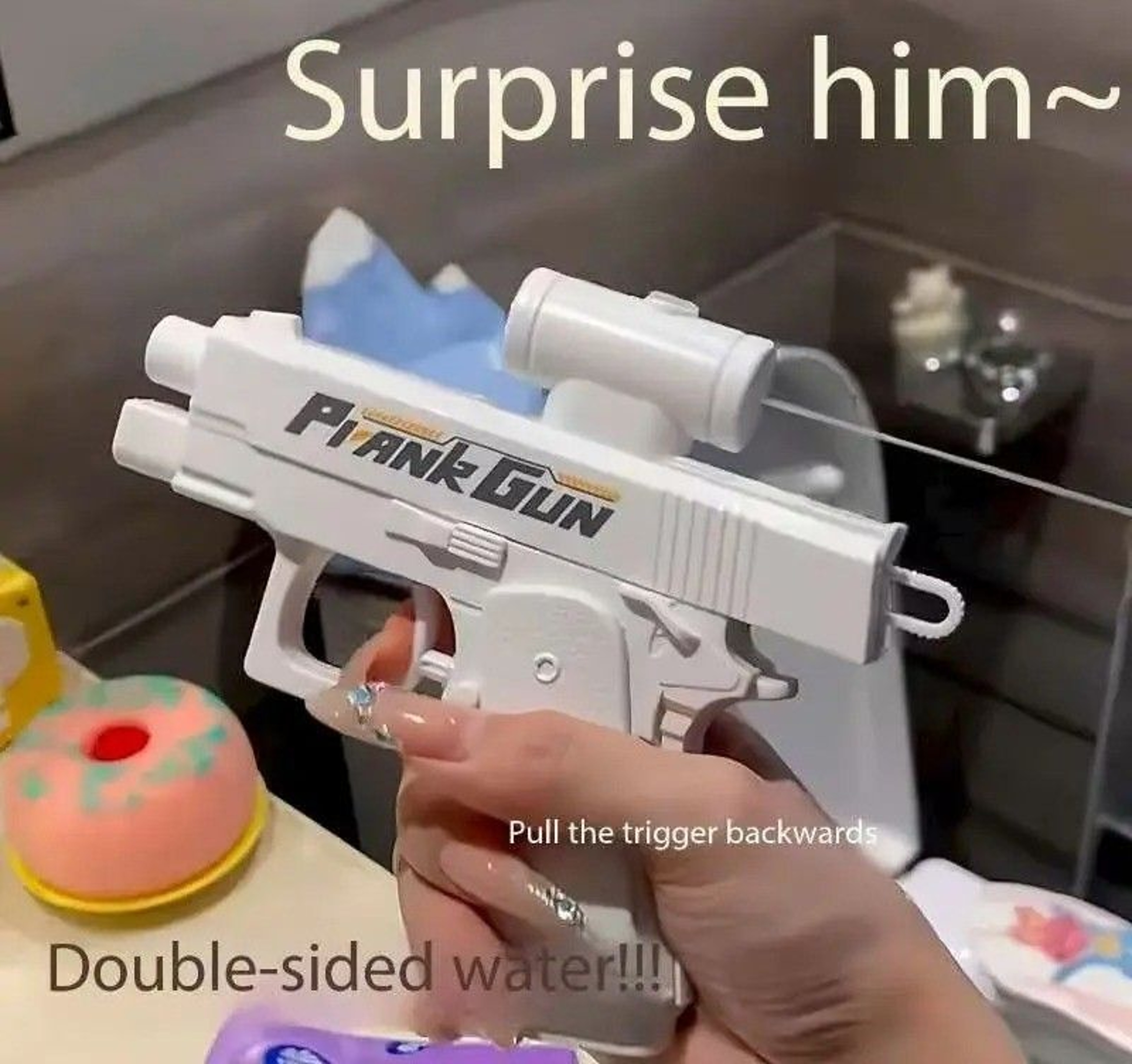 Funny DoubleSided Reverse Water Gun  Summer Prank ToyMini Tactical Water Sprayer For Kids  Adults P 3